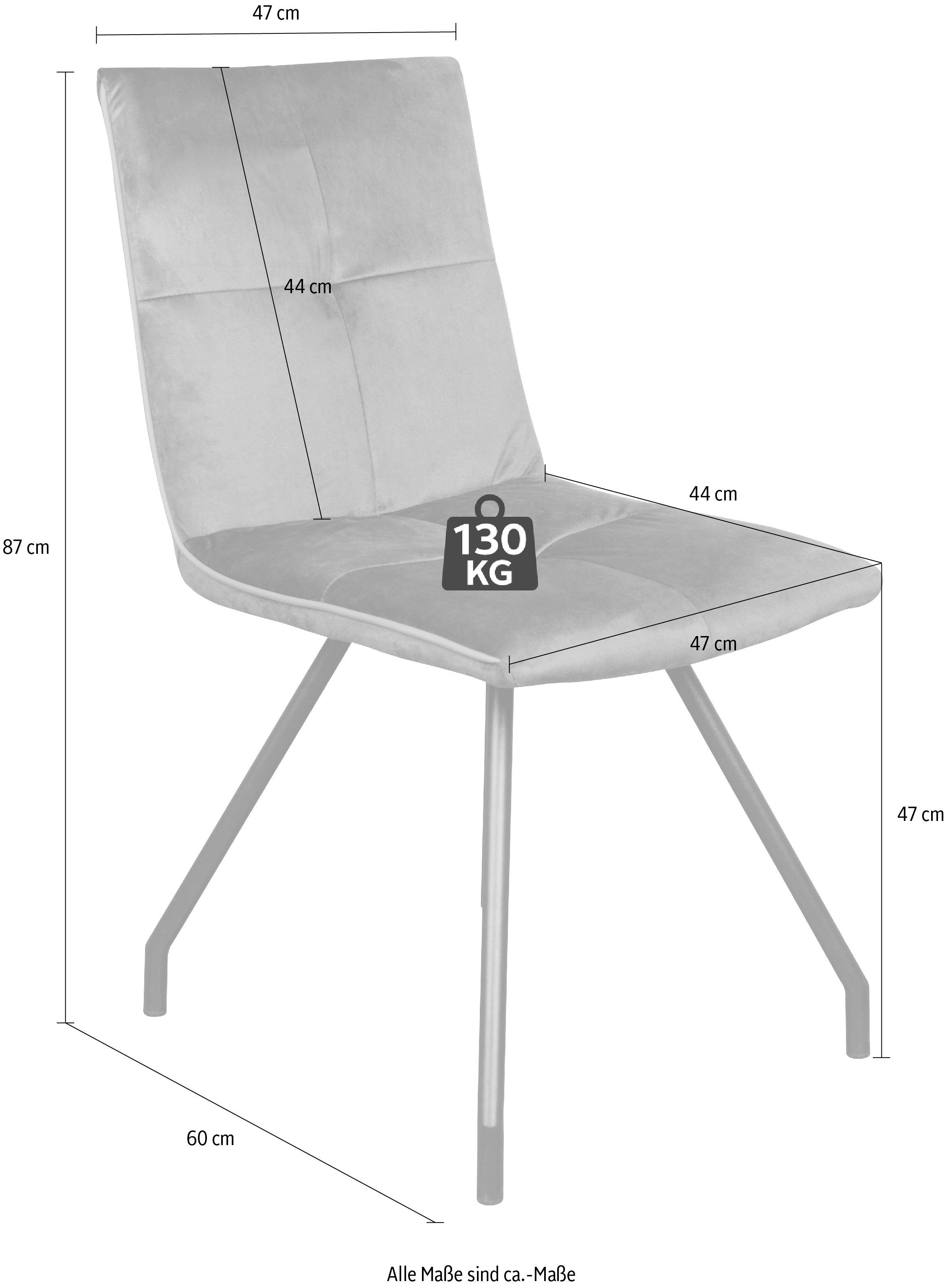 Kayoom Stoel Eaden 125 2-delige set, fluweelachtige stofbekleding, bies van kunstleer stijlvol, onderhoudsvriendelijk, eigentijdse kleurstelling, fluweelachtige stofbekleding (set, 2 stuks)