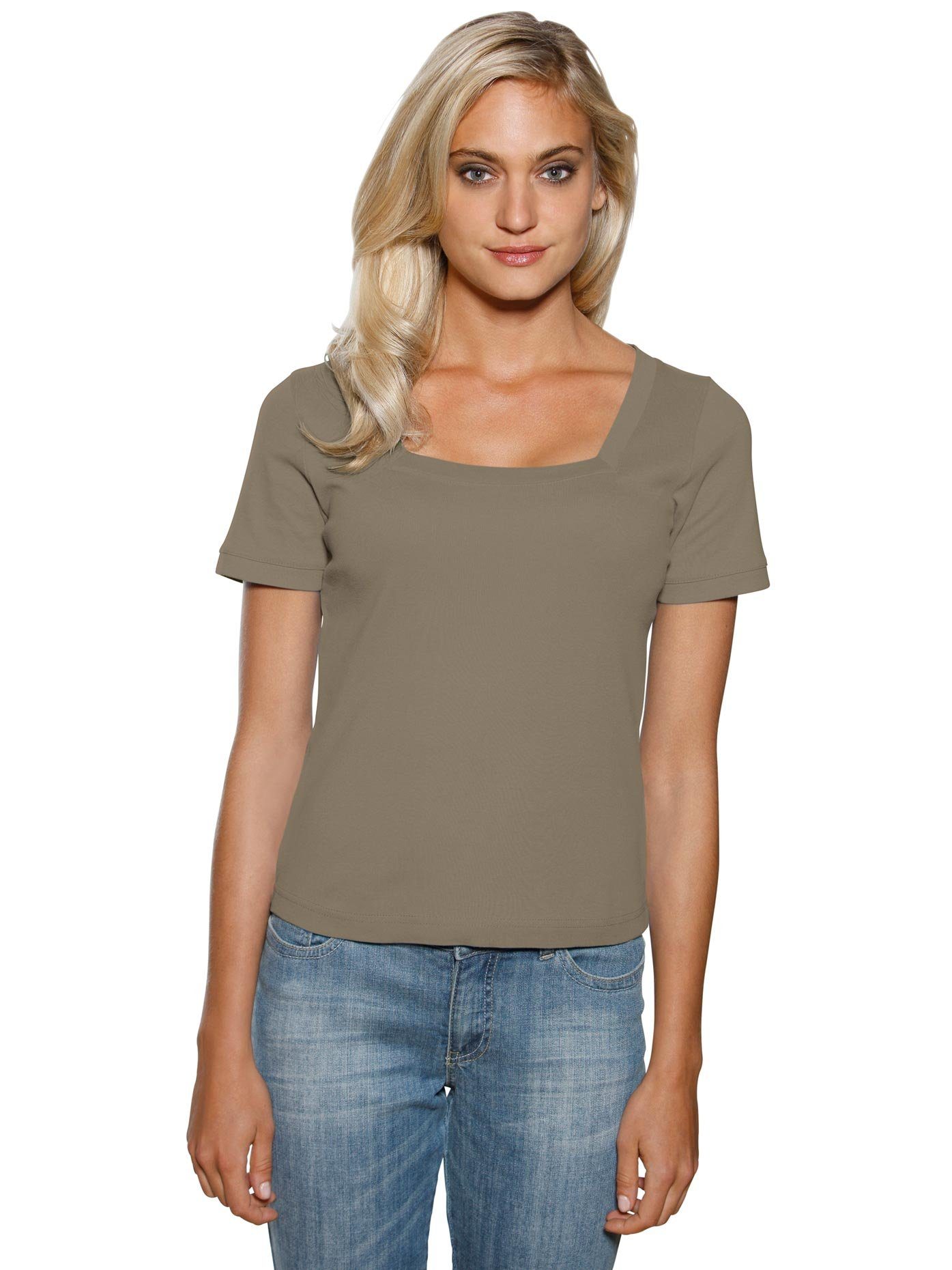 heine Shirt met korte mouwen Shirt met carréhals (1-delig)
