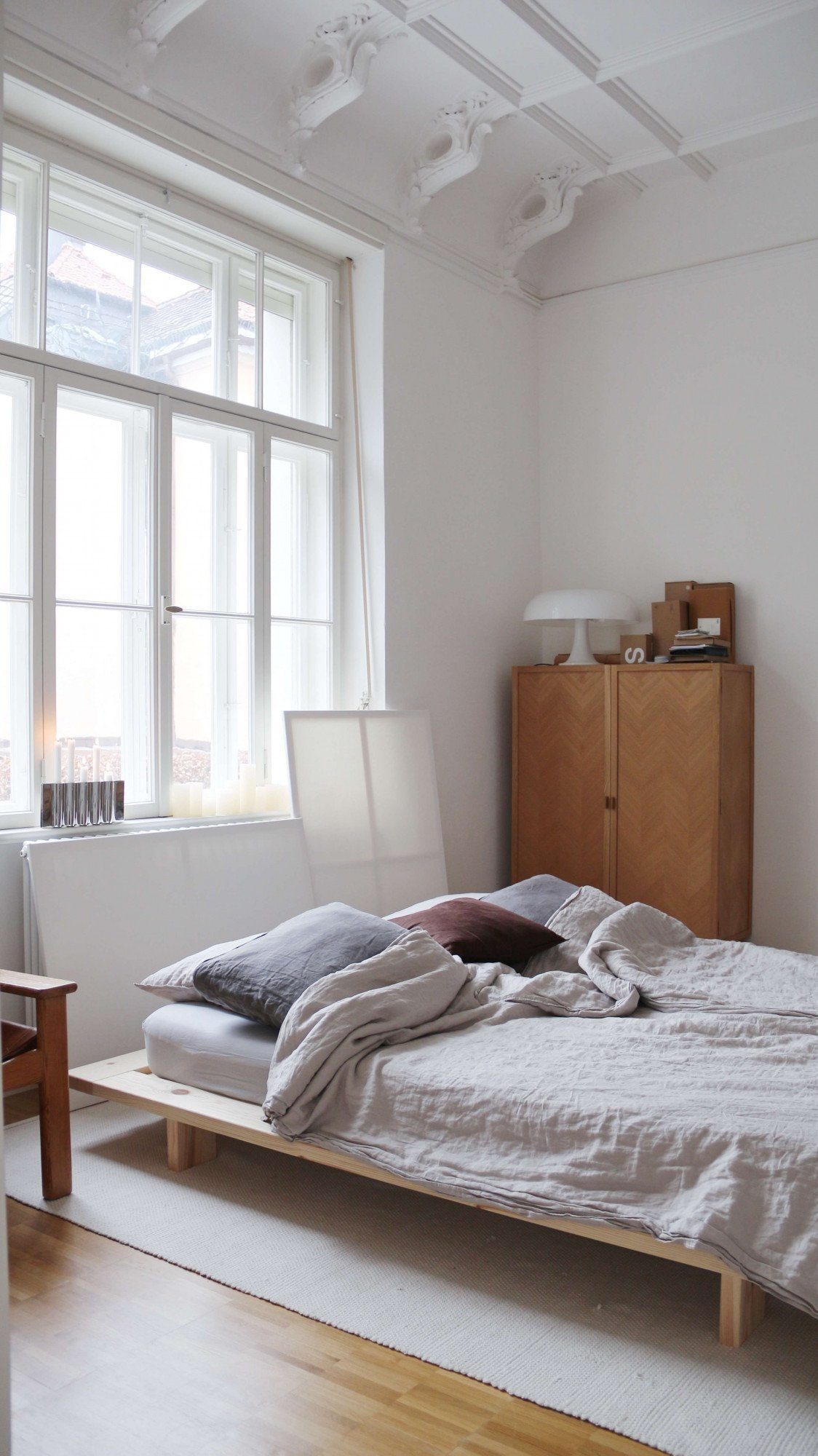 Karup Bedframe JAPAN BED grondbed, houten frame, futonbed, jeugdbed, houten bed Massief houten bed met lattenbodem, massief grenen, bed zonder hoofdeinde