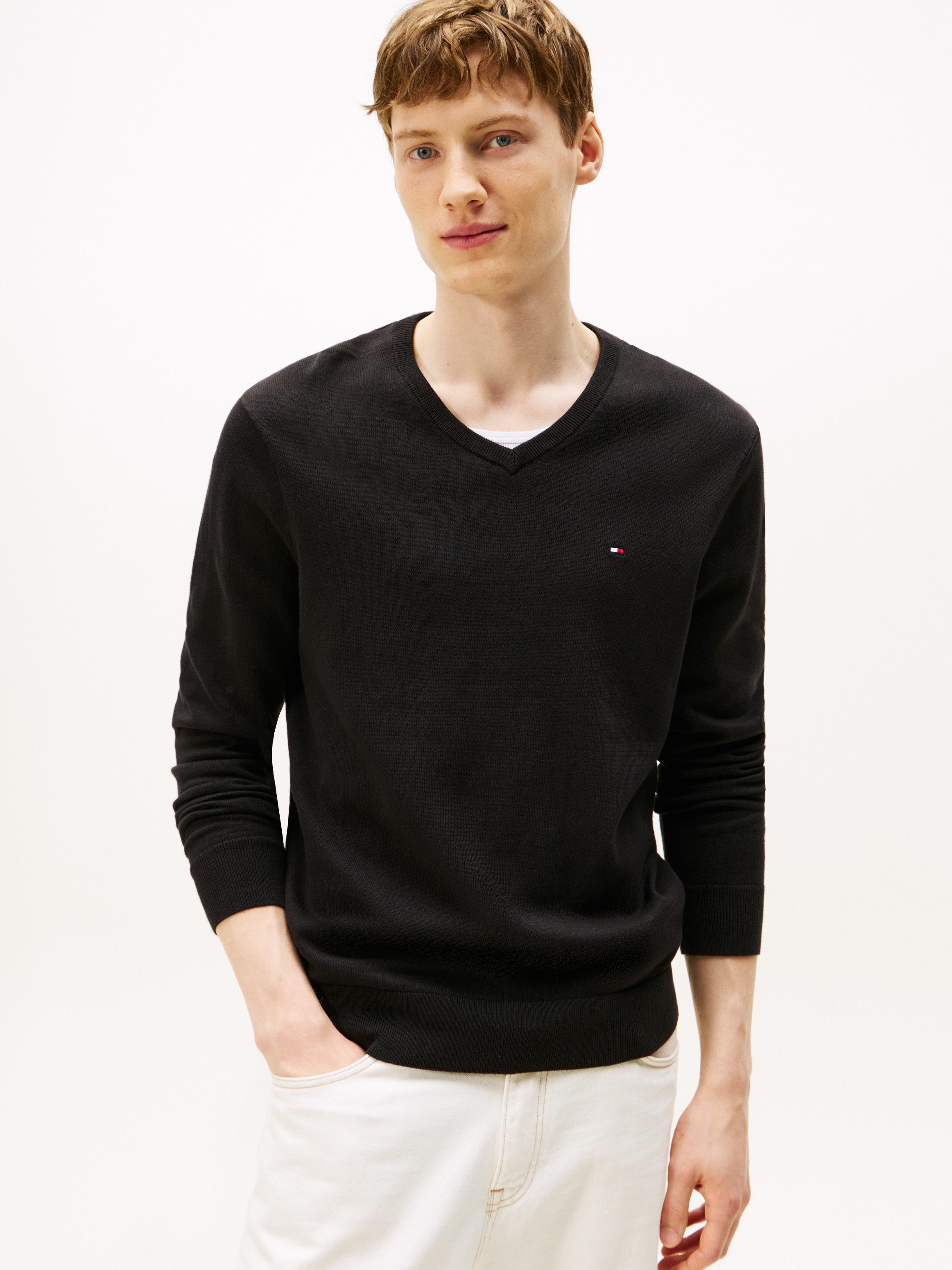 Tommy Hilfiger Gebreide trui ESSENTIAL COTTON V NECK