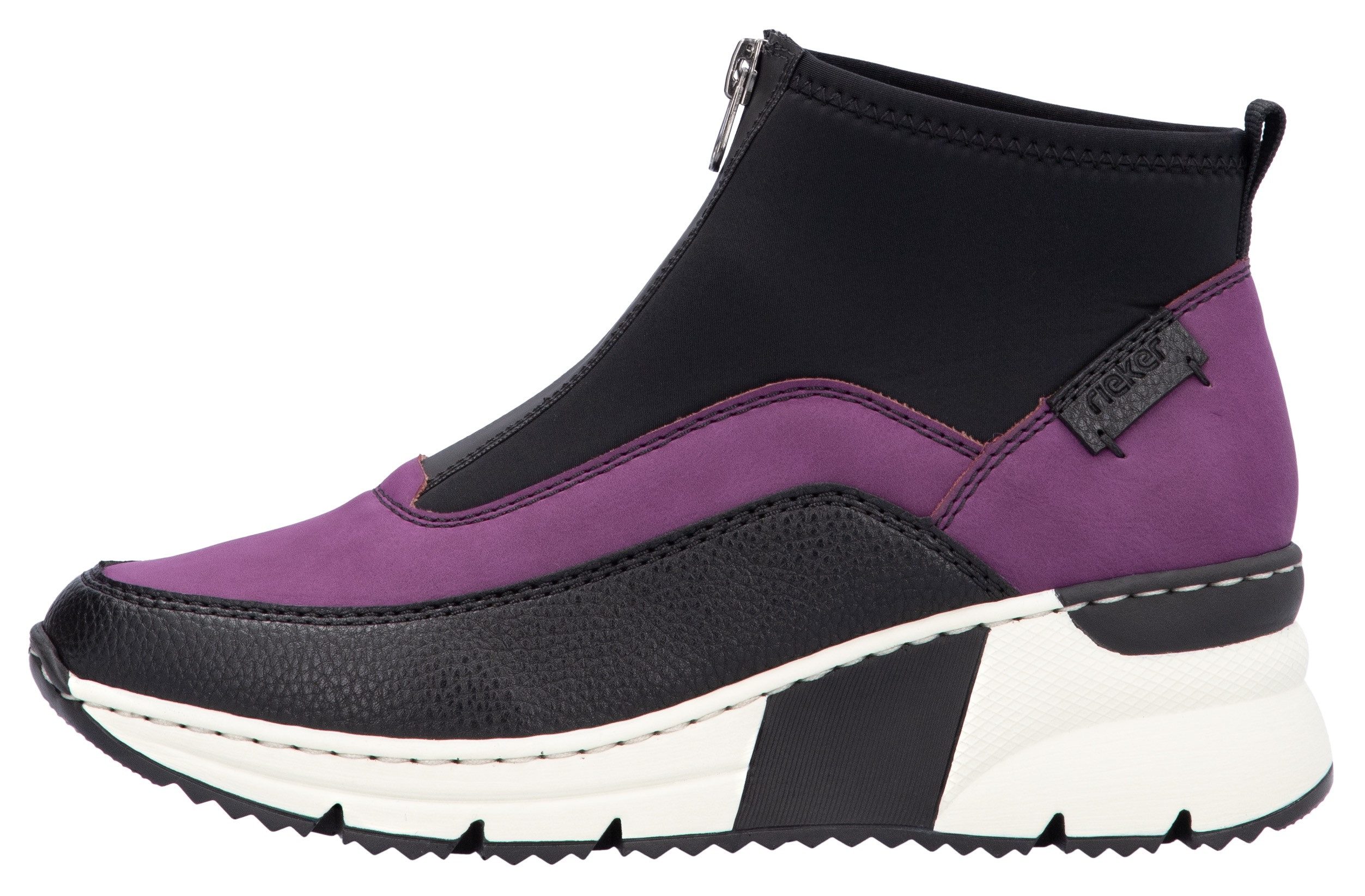 Rieker Sneakers met sleehak enkellaars, wedge laarzen, high top sneaker met ritssluiting vooraan