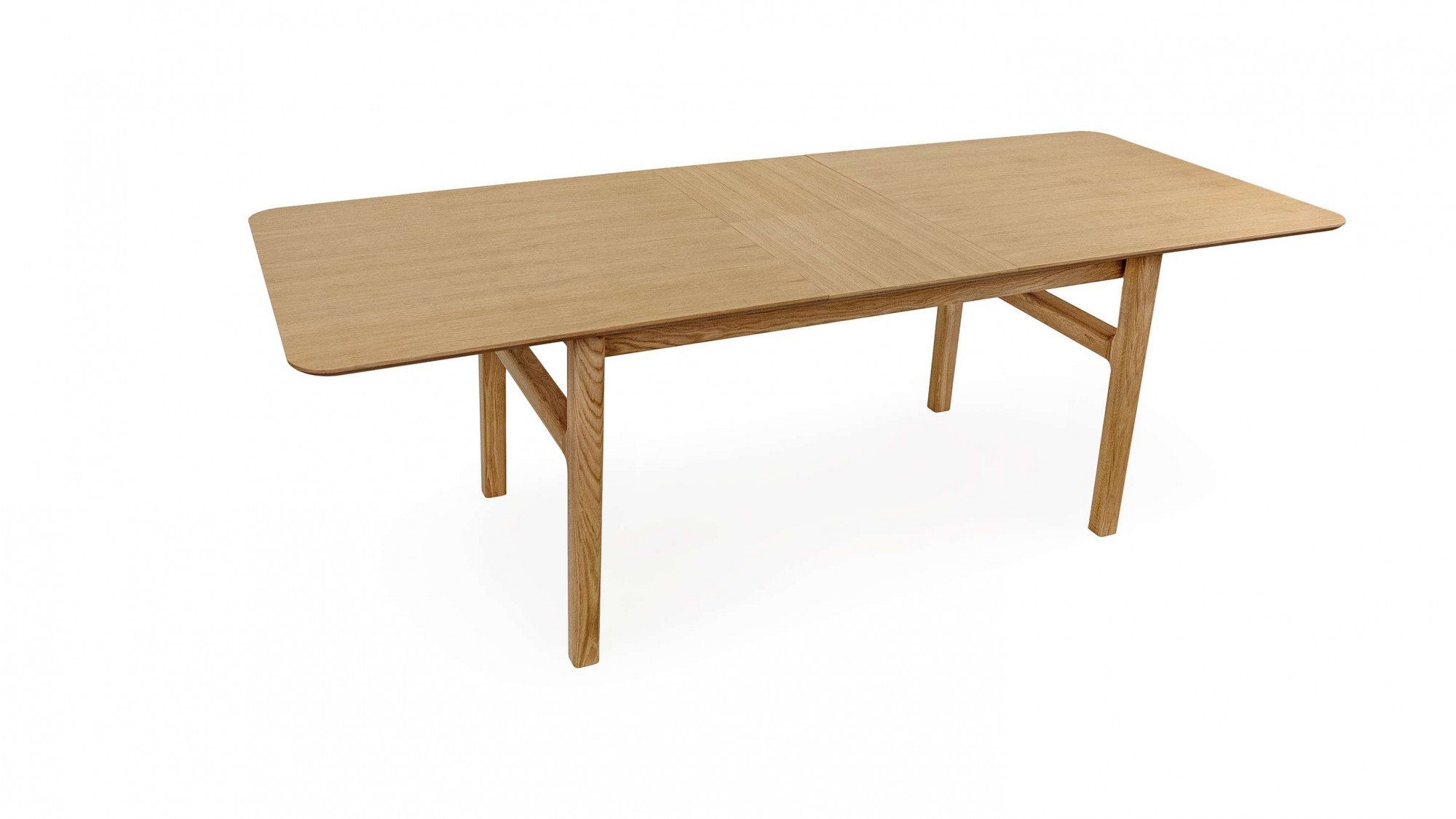 Woodman Eettafel Curved Scandi Design, breedte 180 cm, uitschuifbaar tot 220 cm