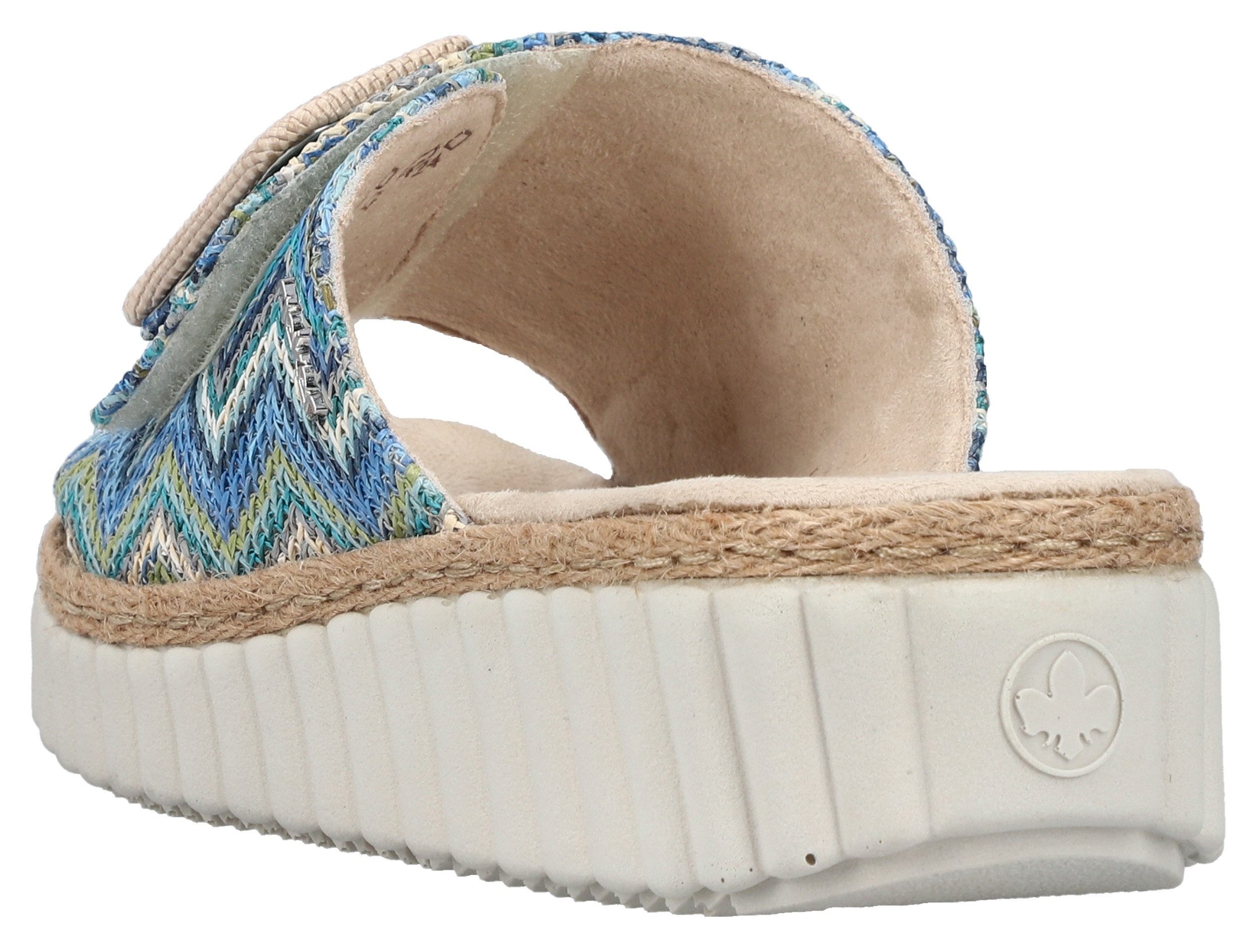 Rieker Sleehakmuiltjes Zomerschoen, strandschoen, huisschoen met praktische klittenbandsluiting