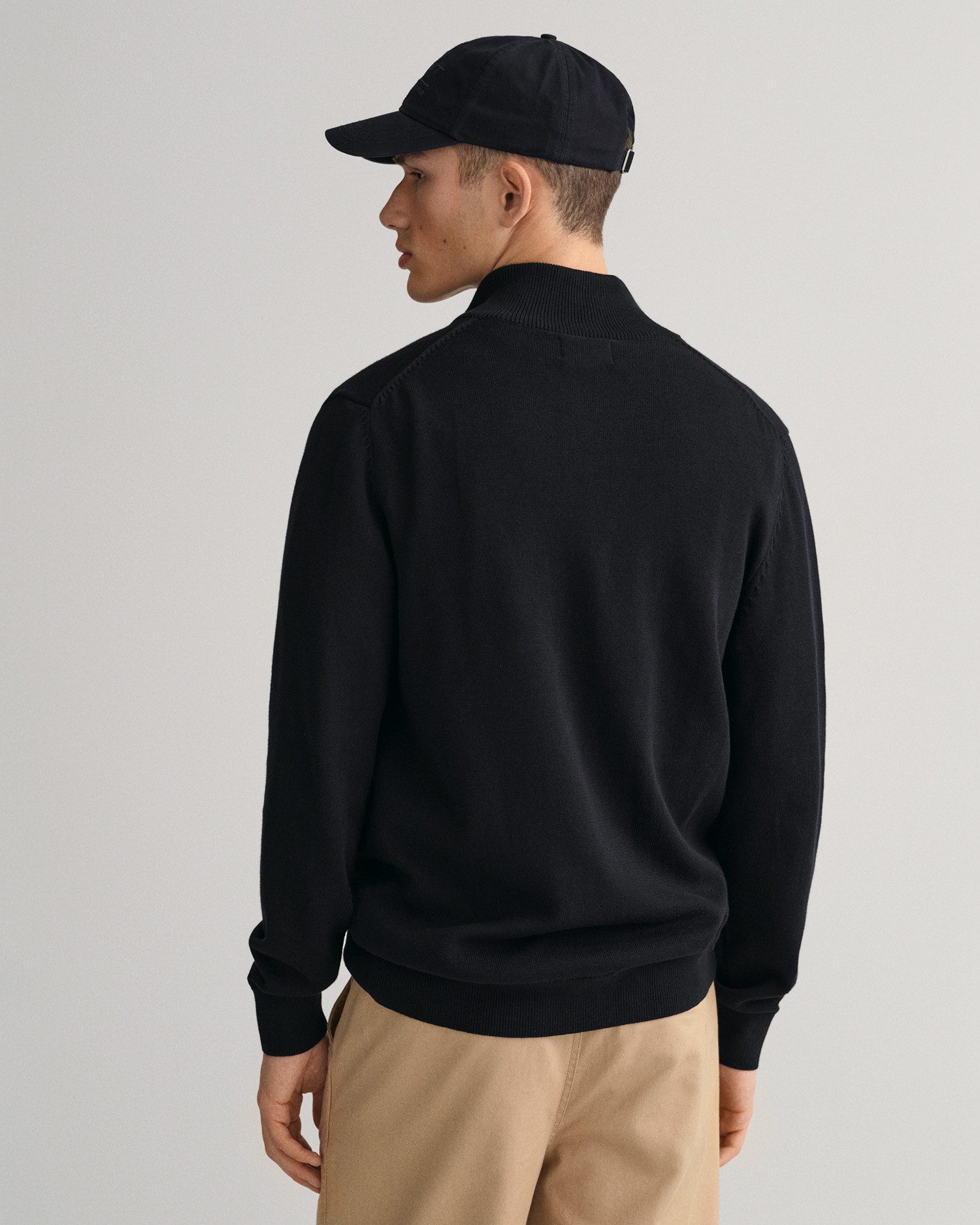 Gant Cardigan CASUAL COTTON ZIP CARDIGAN Met ribbels aan opstaande kraag, mouwen en zoom