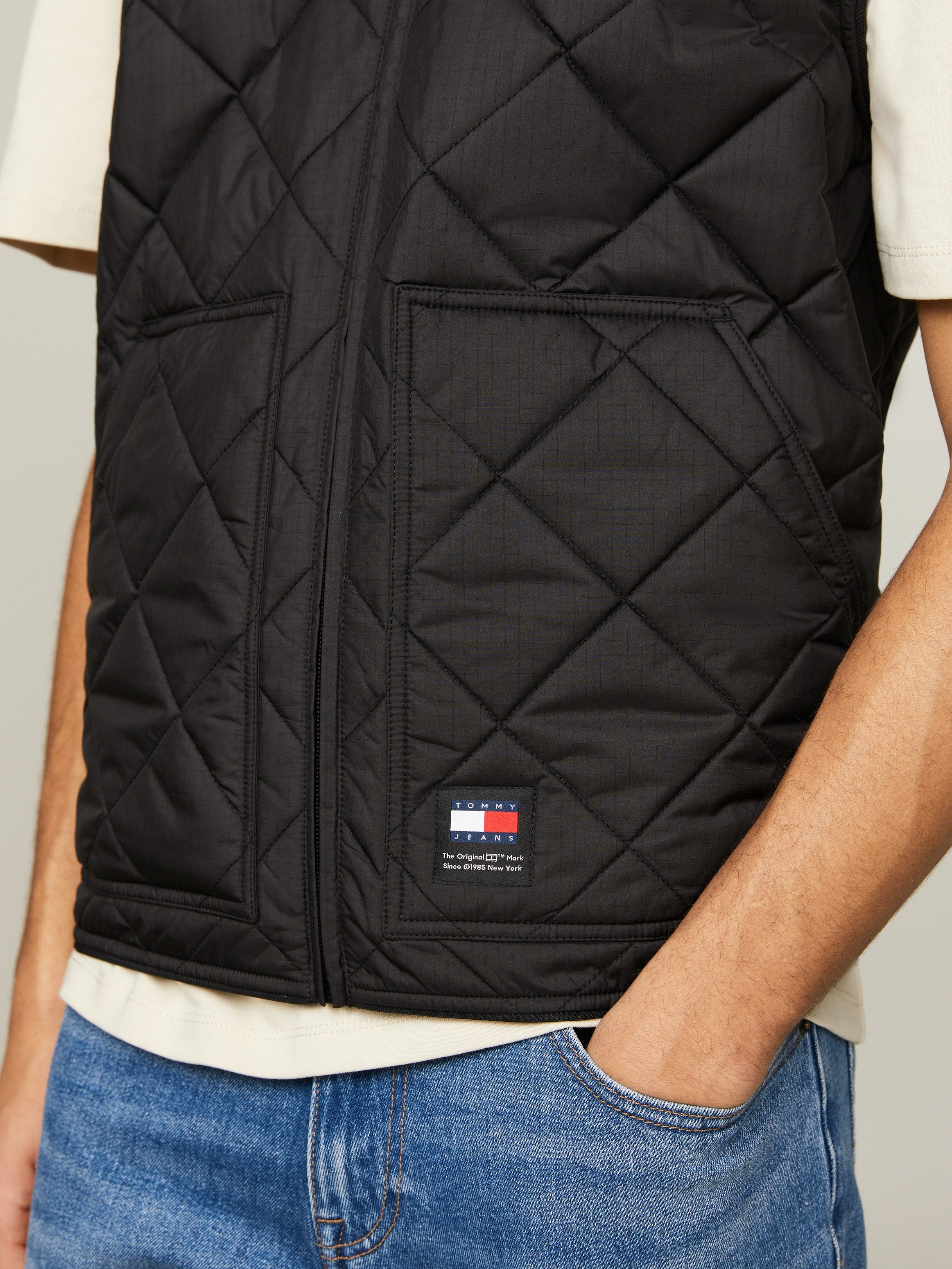 TOMMY JEANS Bodywarmer TJM REG ENTRY VEST met modieus ruitpatroon