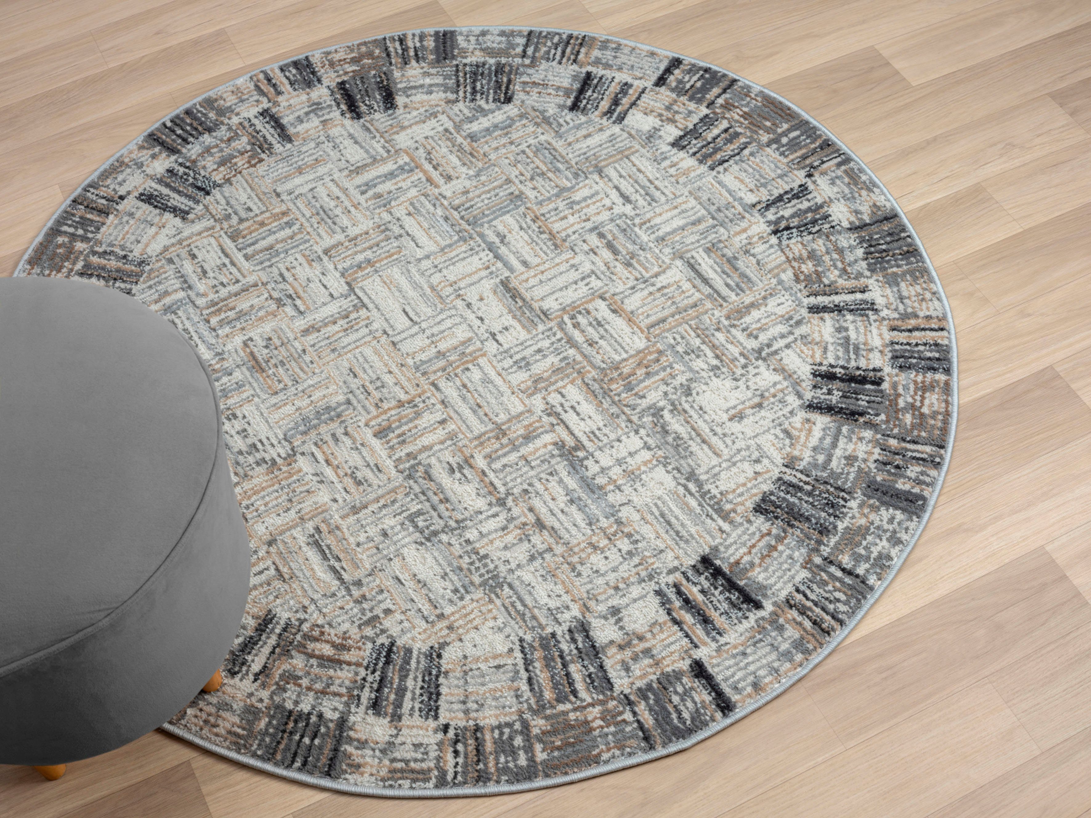 Myflair Möbel & Accessoires Vloerkleed My Mood Kortpolig Scandi-ontwerp met rand bijzonder zacht door microvezel