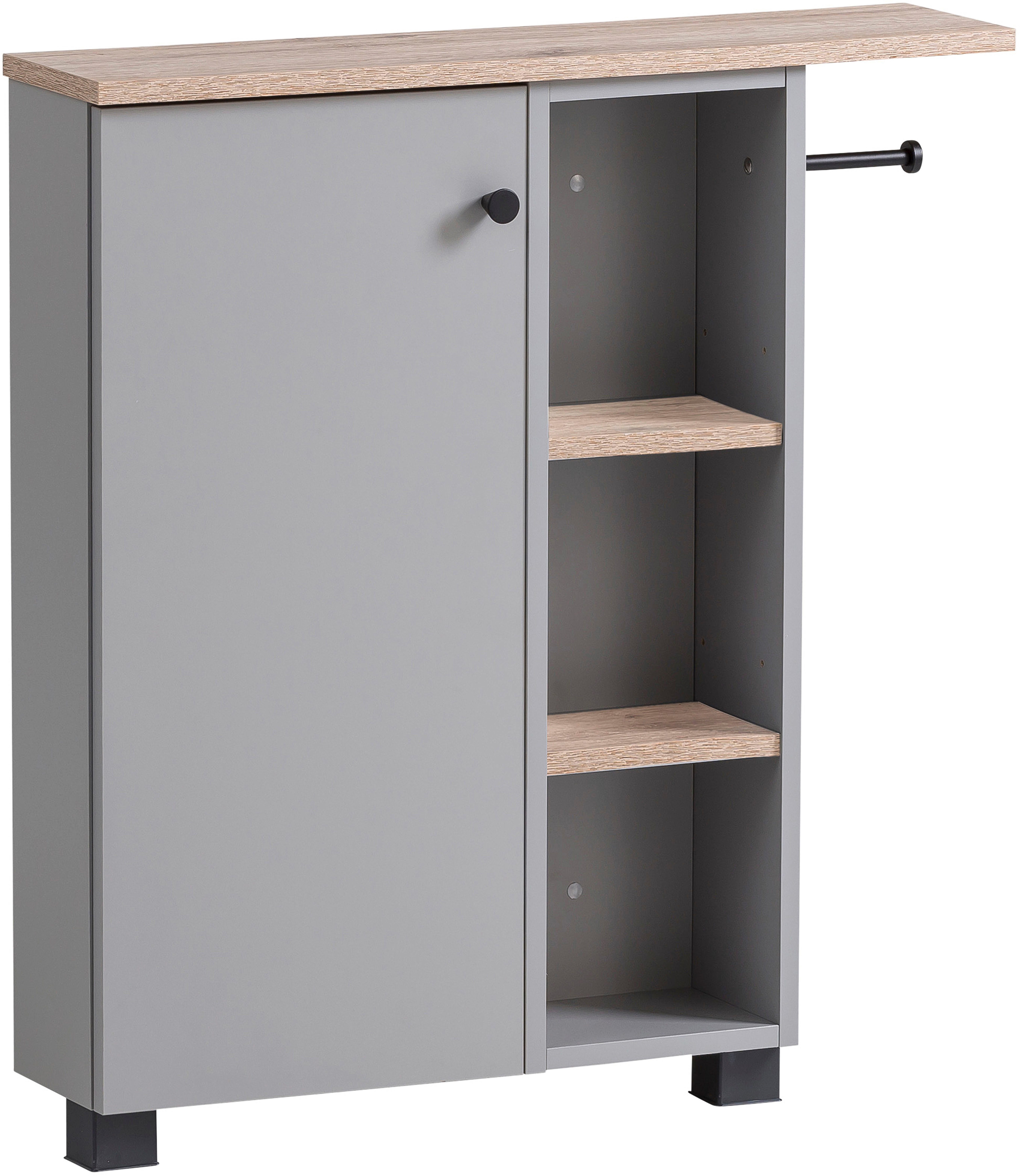 Schildmeyer Multifunctionele kast Balto, breedte 70 cm Houtdecor met voelbare structuur, plank aan beide zijden monteerbaar