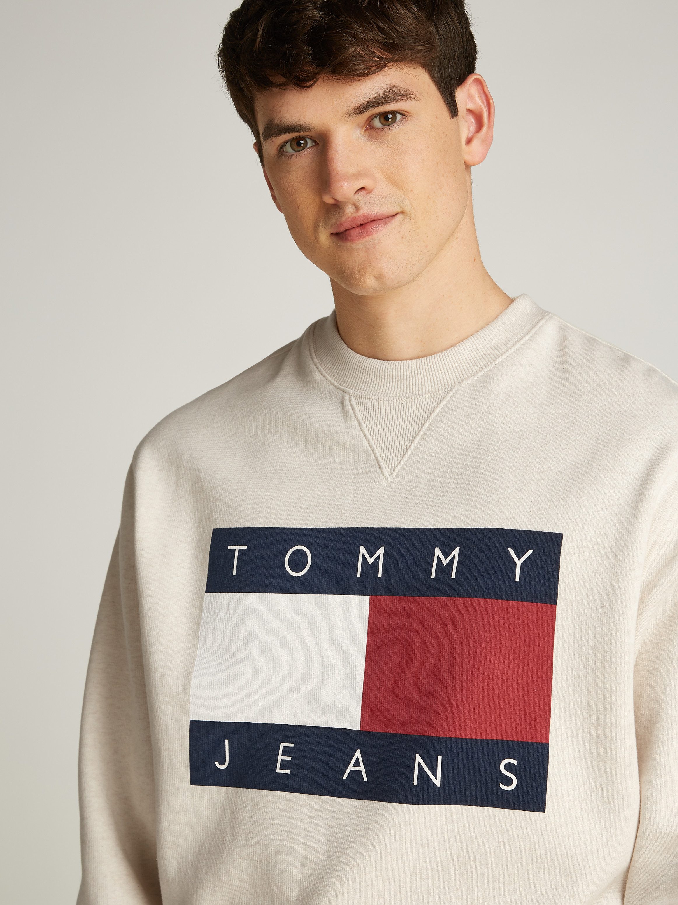 TOMMY JEANS Sweatshirt TJM MELANGE FLAG CREW