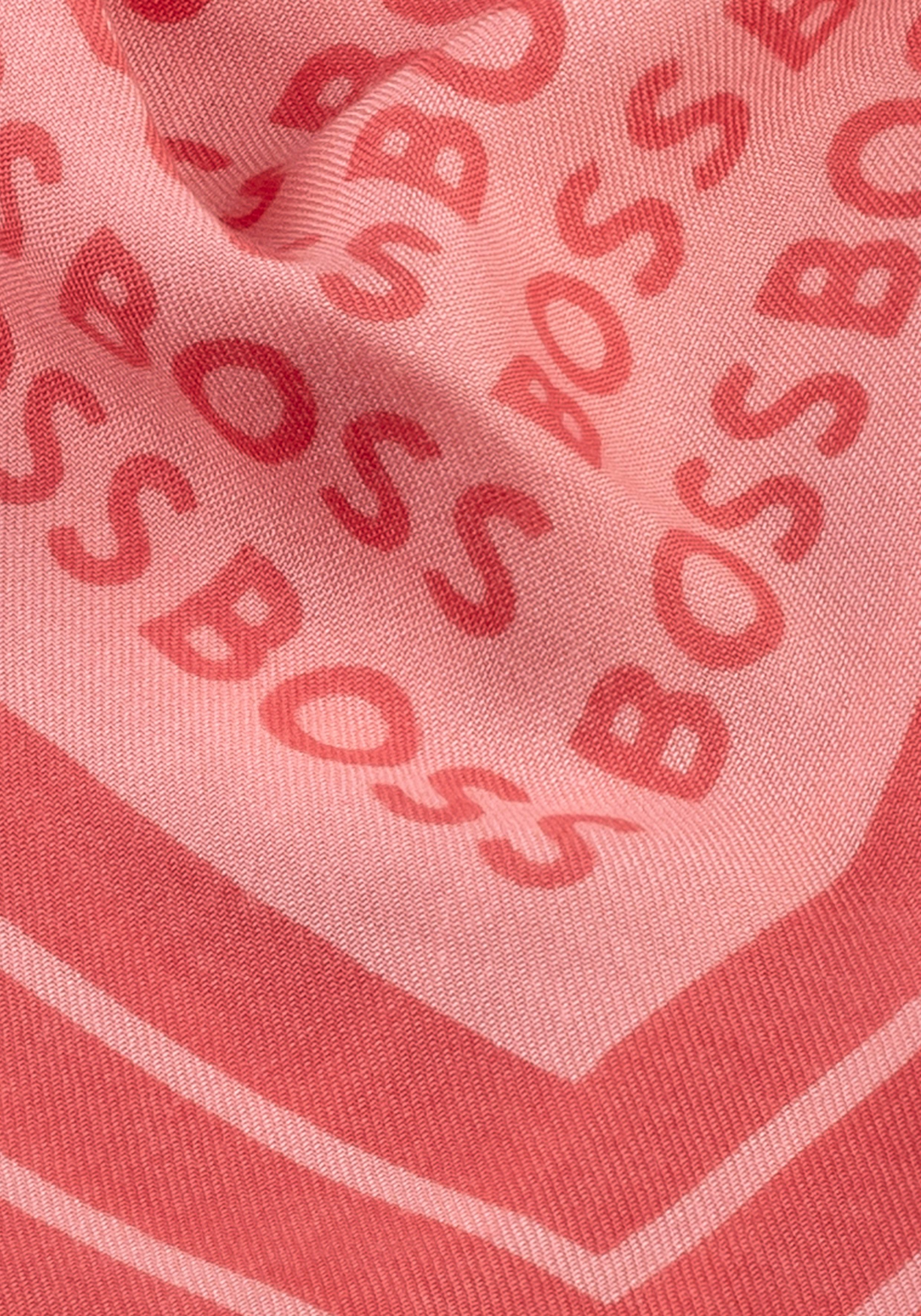 Boss Sjaal met boss-logo-teksten, rondom kleine franjes
