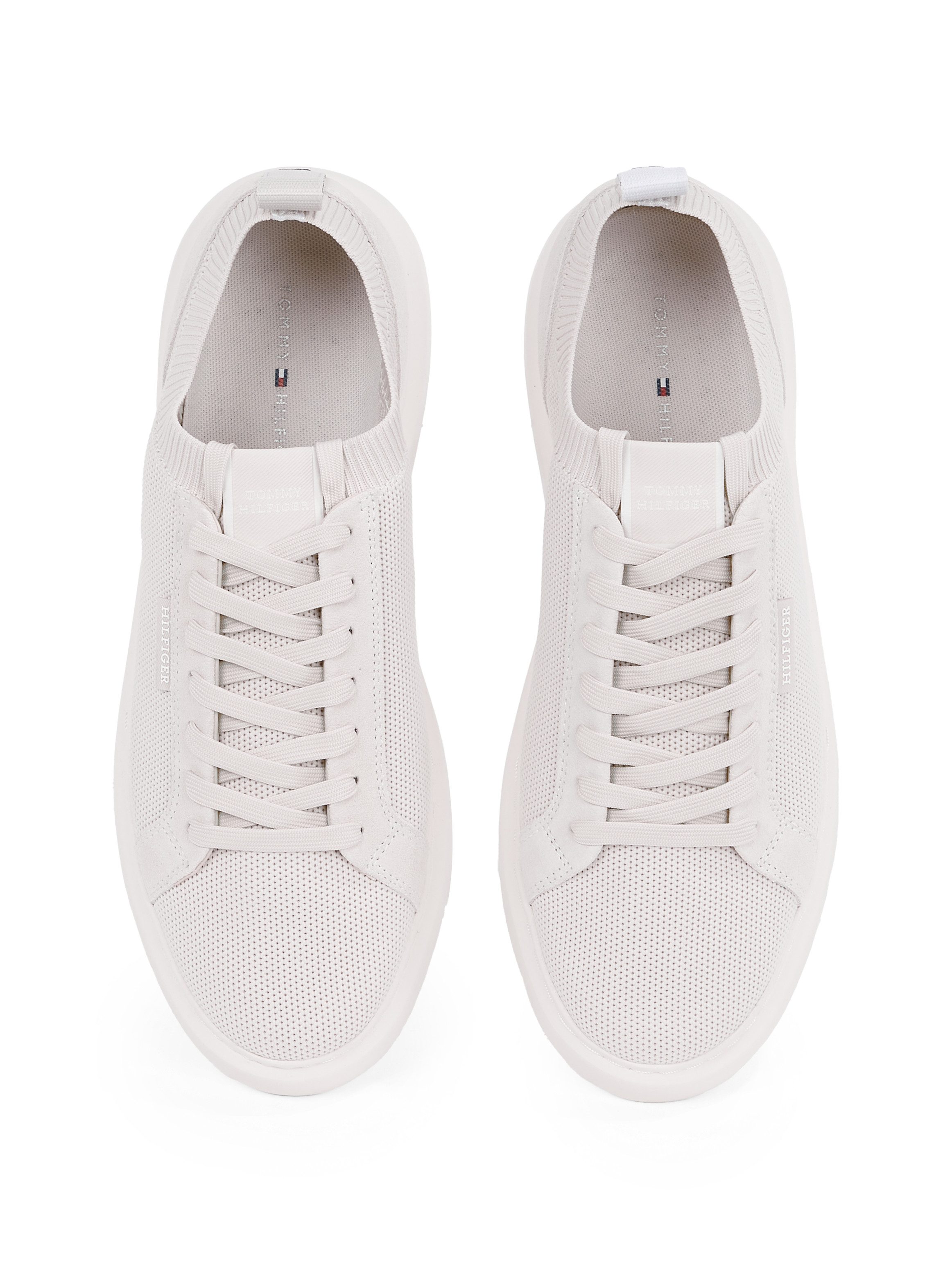Tommy Hilfiger Plateausneakers LIGHT CUPSOLE KNIT SEASONAL , vrijetijdsschoen, lage schoen, veterschoen met logo-opdruk