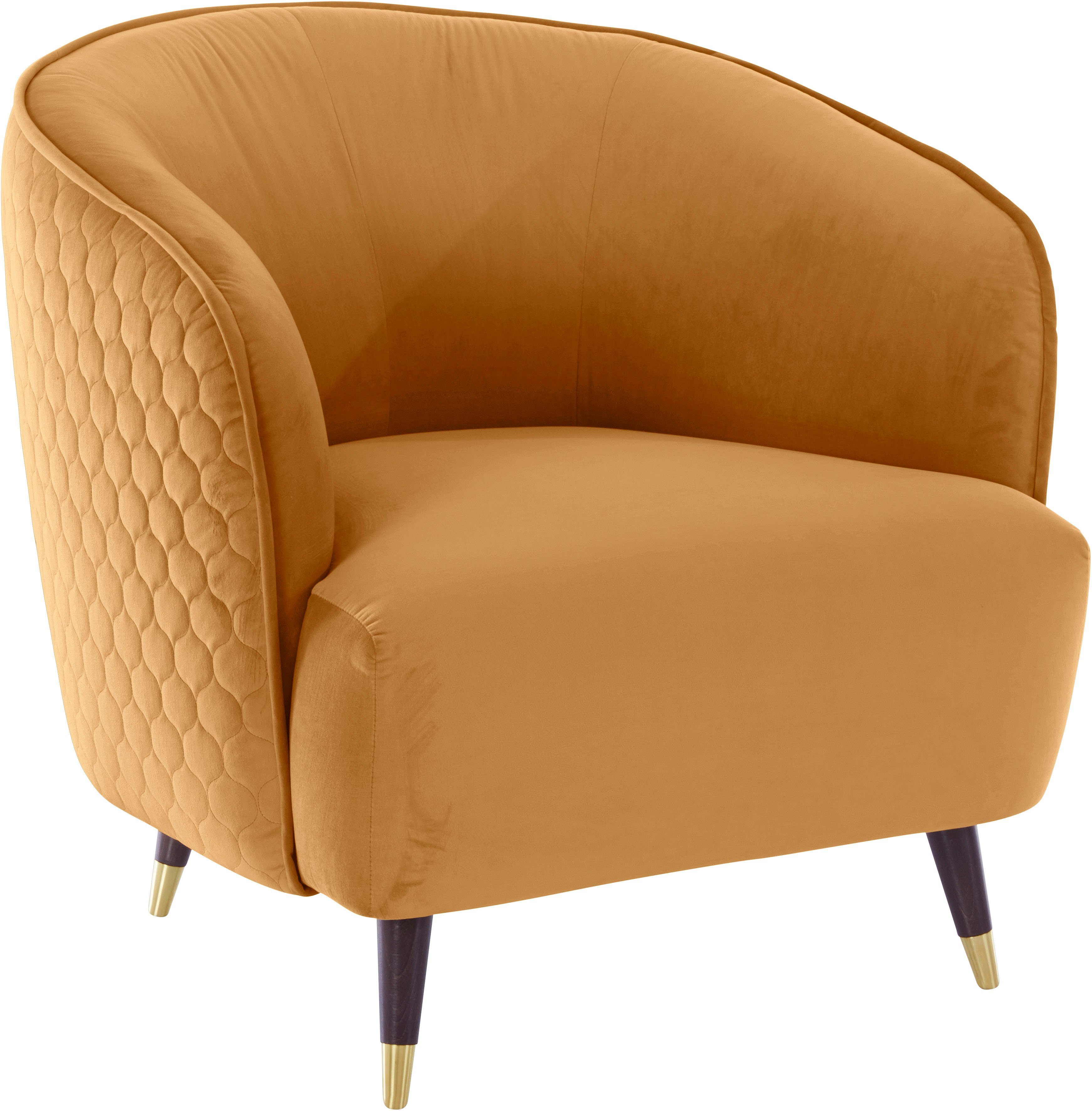 Guido Maria Kretschmer Home&Living Fauteuil Oradea cocktailstoel met elegante stiksels op achterzijde van de rugleuning