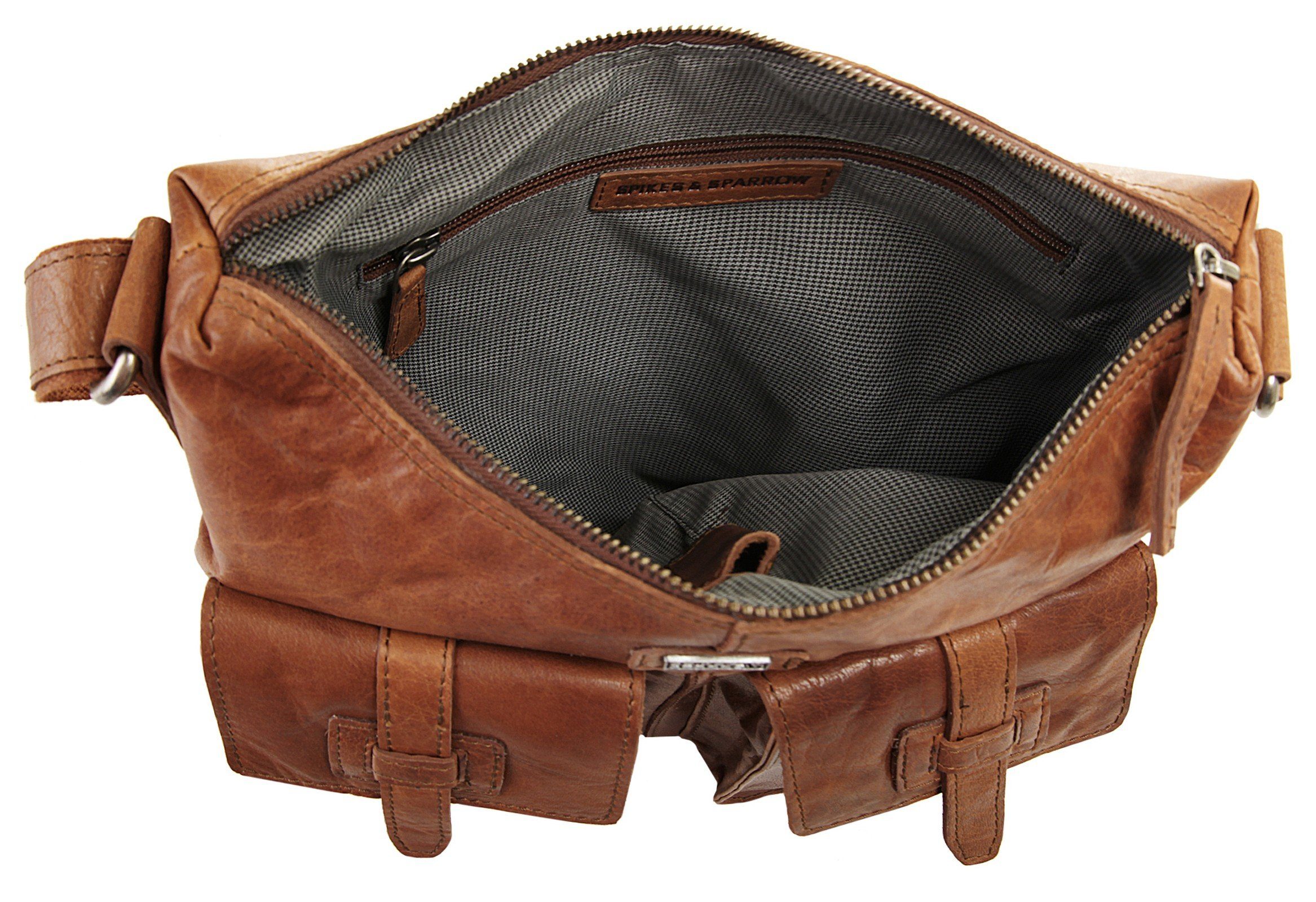 Spikes & Sparrow Schoudertas echt leder
