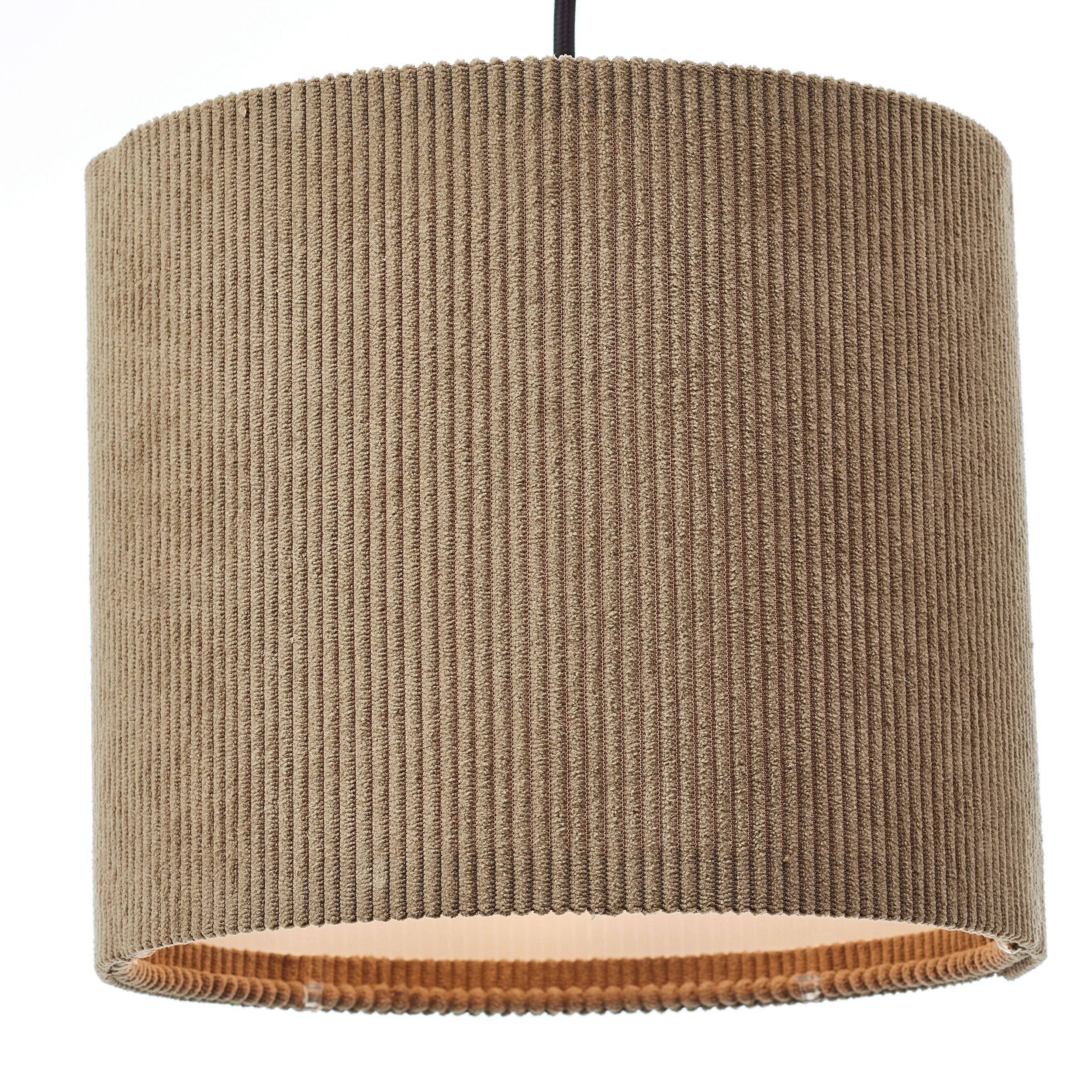 Brilliant Leuchten Hanglamp TONY met cord-lampenscherm, 150 x 94 x 23 cm, 3x e27, inkortbaar, textiel, grijs (1 stuk)