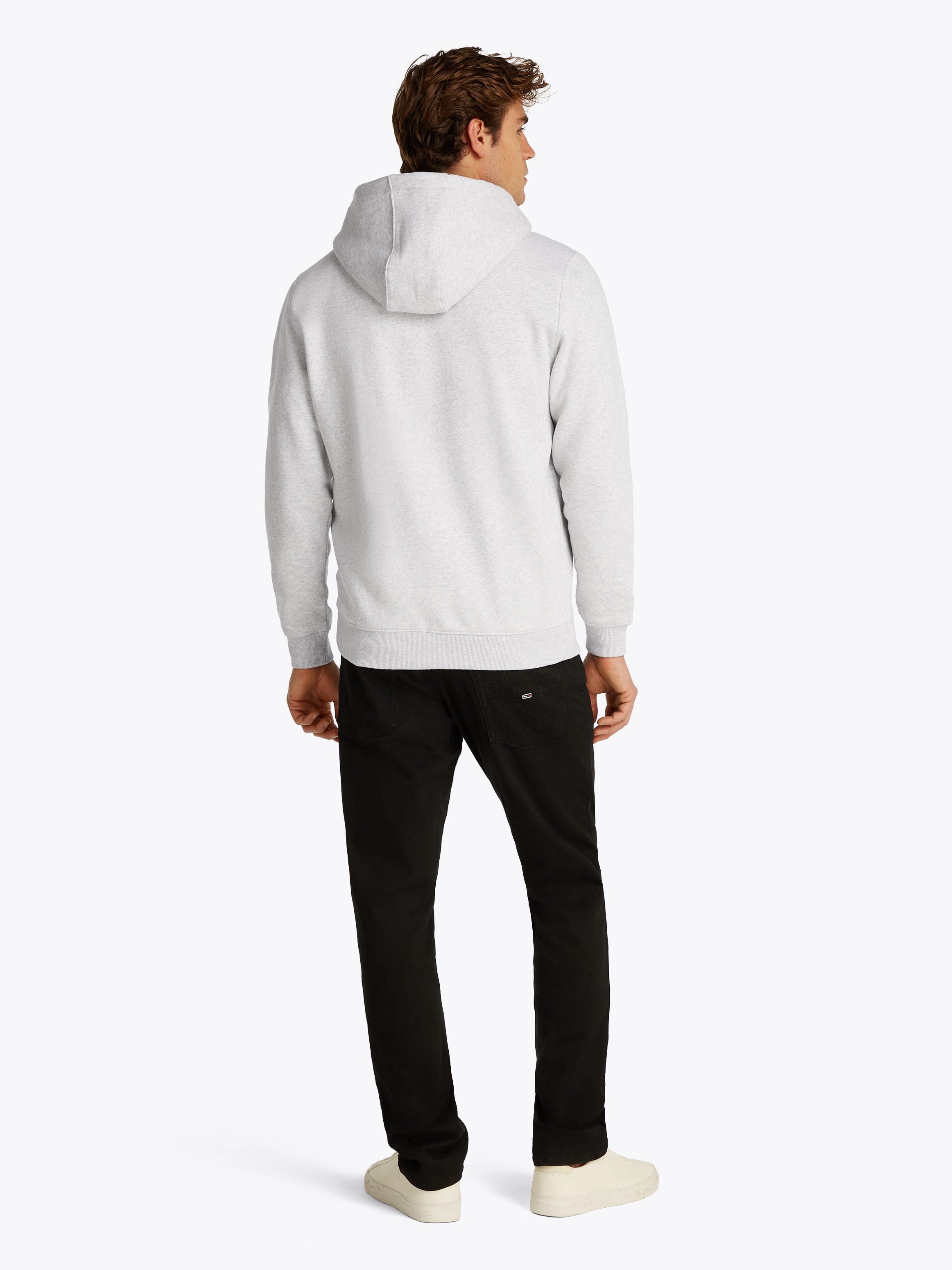 TOMMY JEANS Sweatshirt TJM REG S FLAG ZIP FLEECE THRU met geborduurd merklogo op borsthoogte