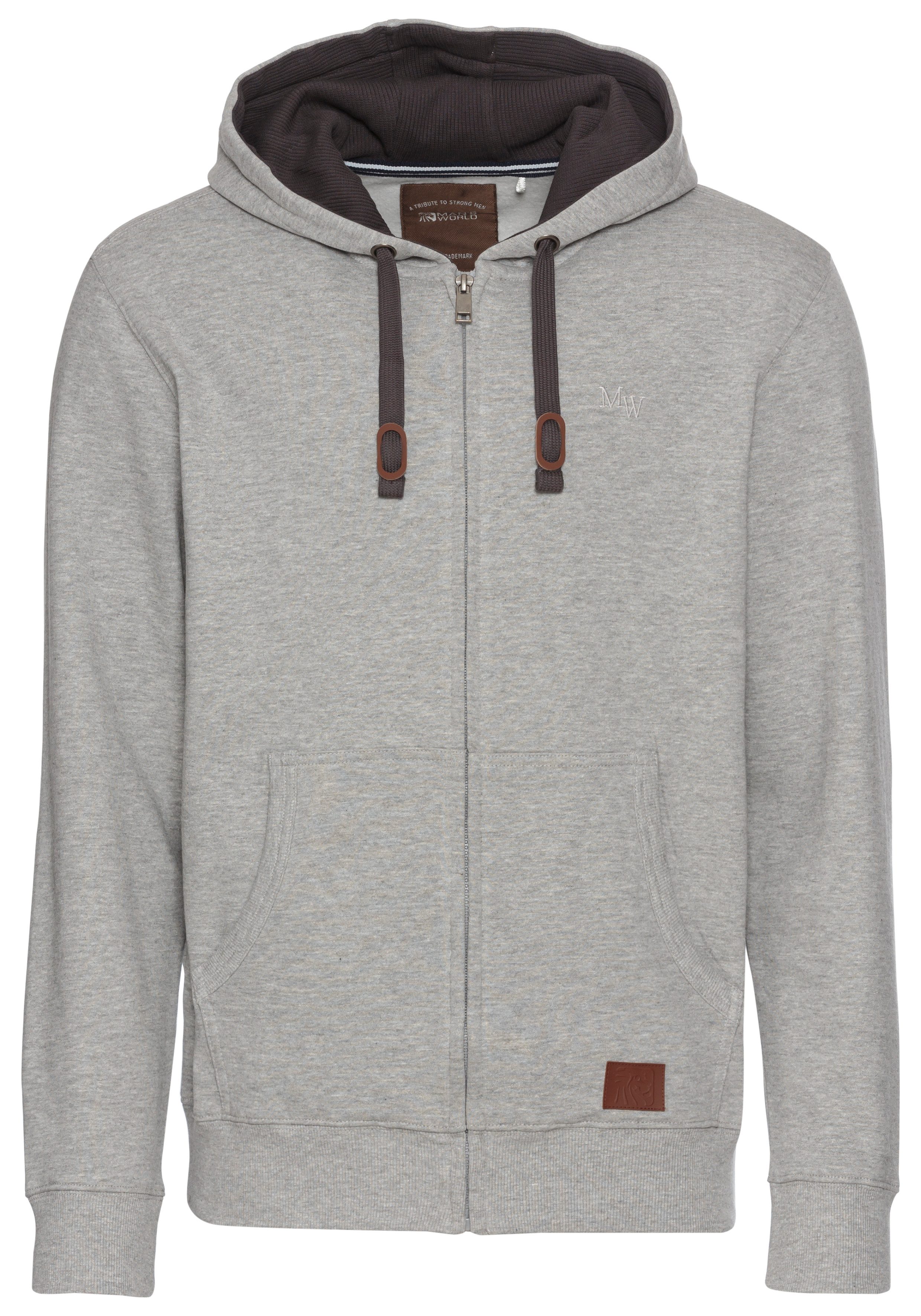 Man's World Capuchonsweatvest met contrastkleurige voering