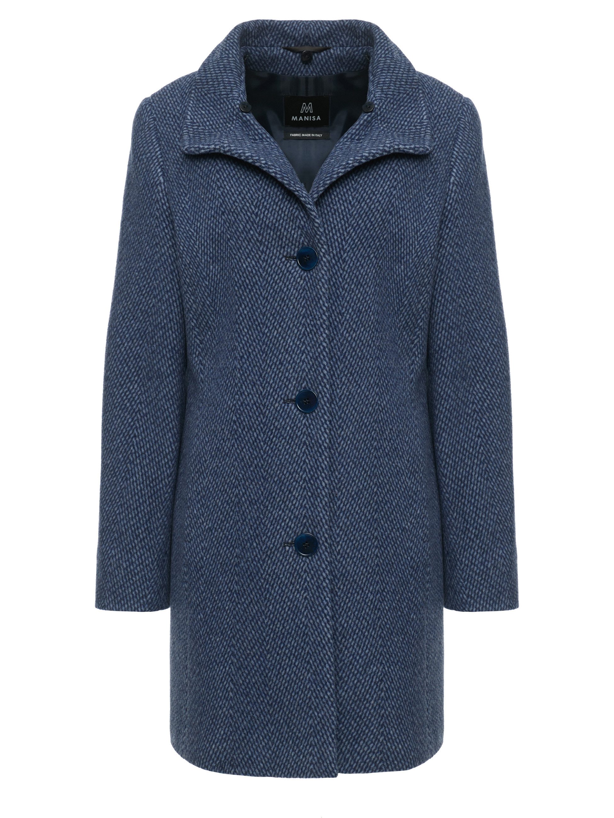 MANISA Wollen jack met opstaande kraag en capuchon, in tweed-look