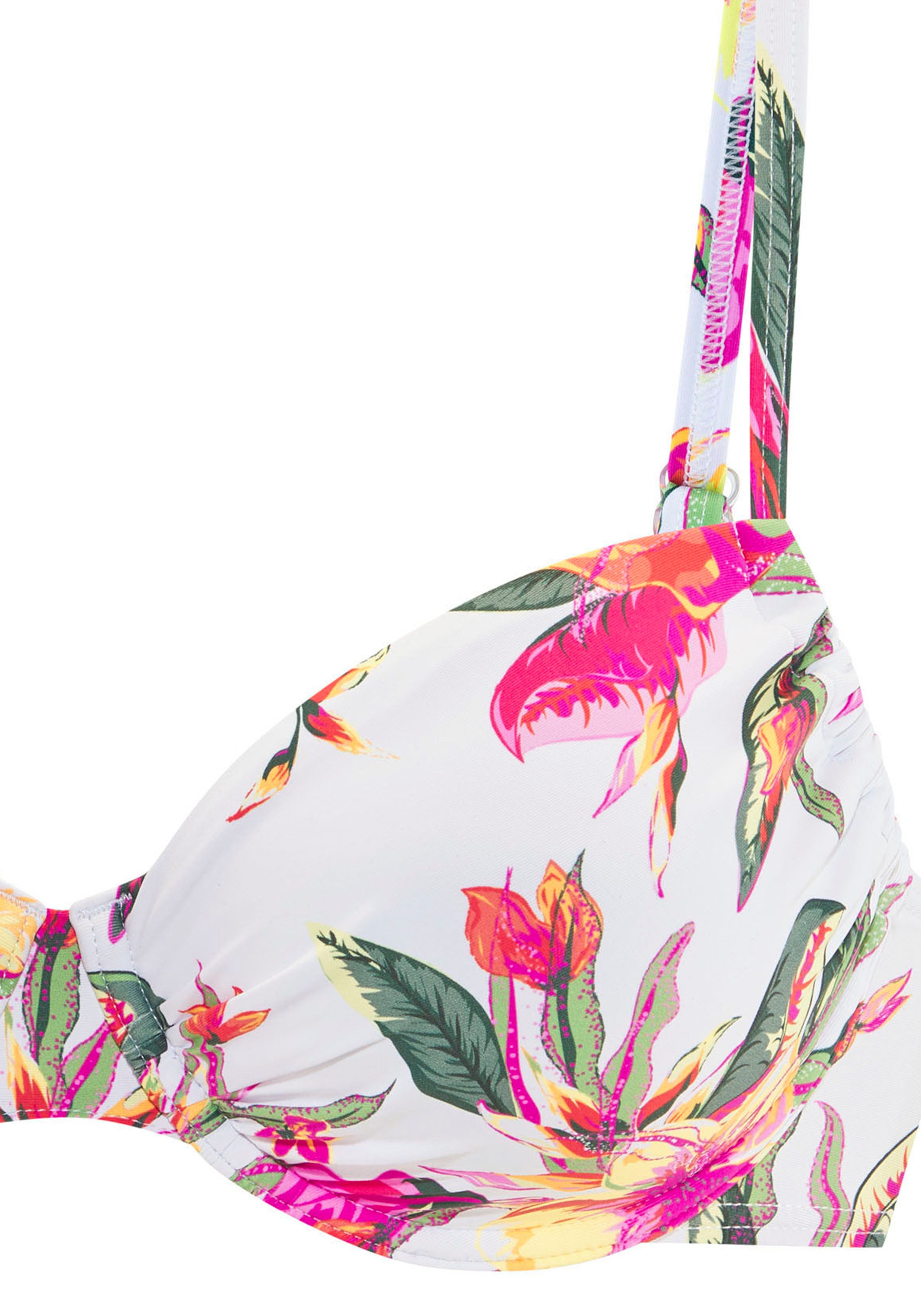 Lascana Bikinitop met beugels MALIA met tropische print