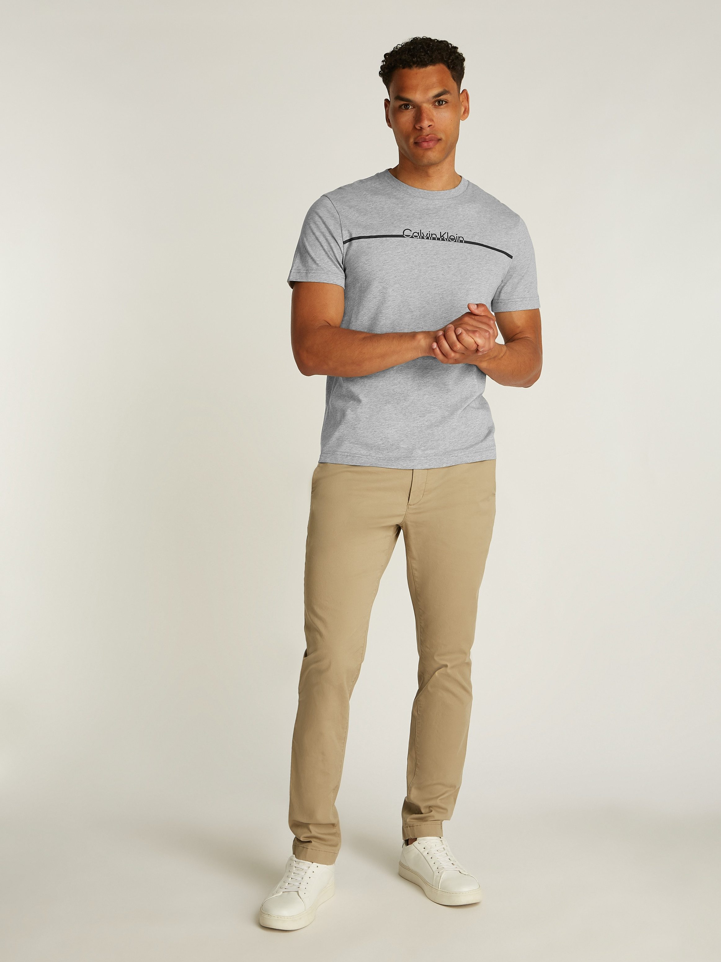 Calvin Klein Shirt met ronde hals SPLIT LINE LOGO T-SHIRT