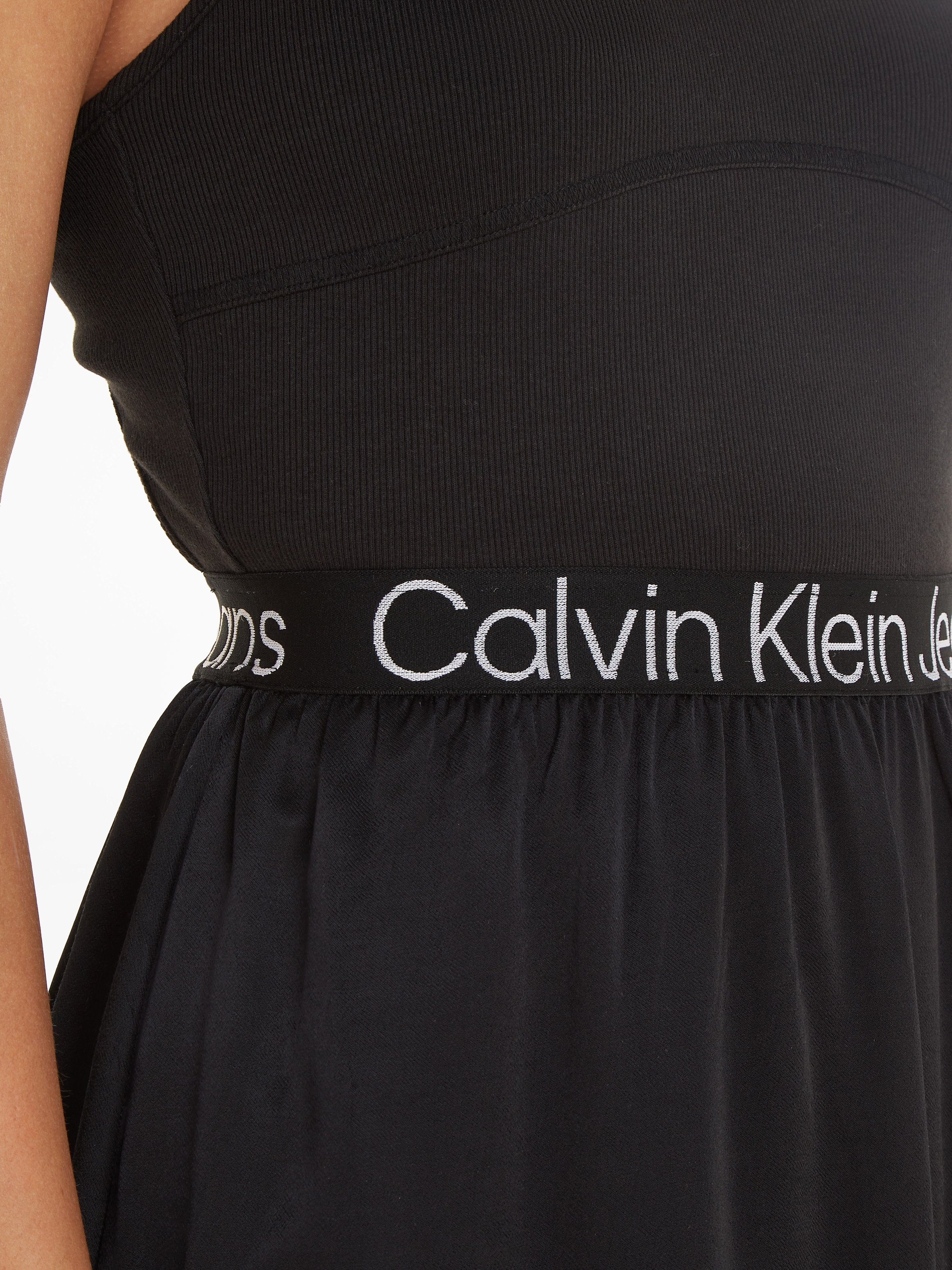 Calvin Klein Jerseyjurk RACERBACK LOGO ELASTIC DRESS