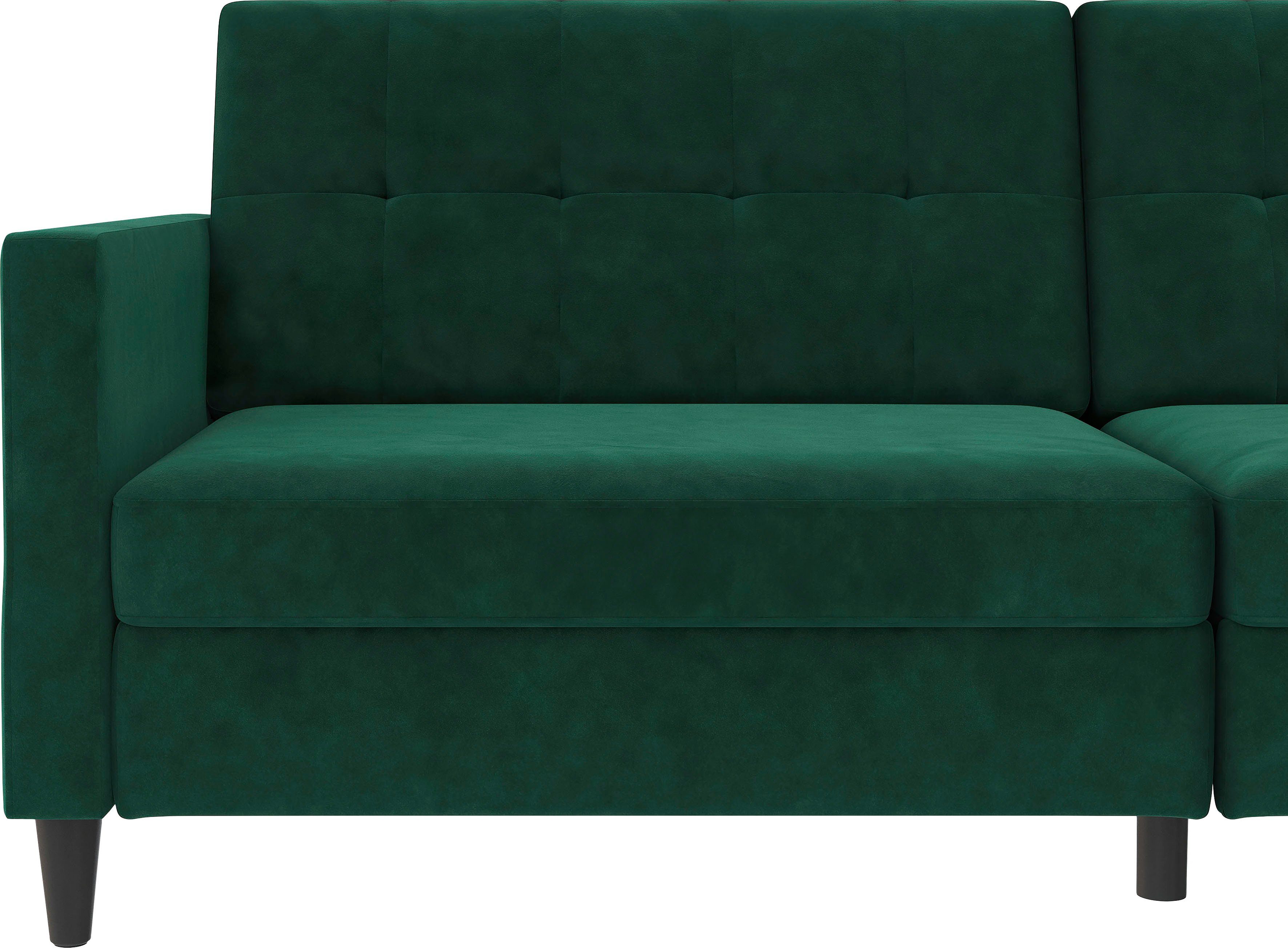 Dorel Home 3-zitsbank Hartford II Slaapfunctie, rugleuning 2-delig, 3-voudig verstelbaar, zithoogte 43 cm