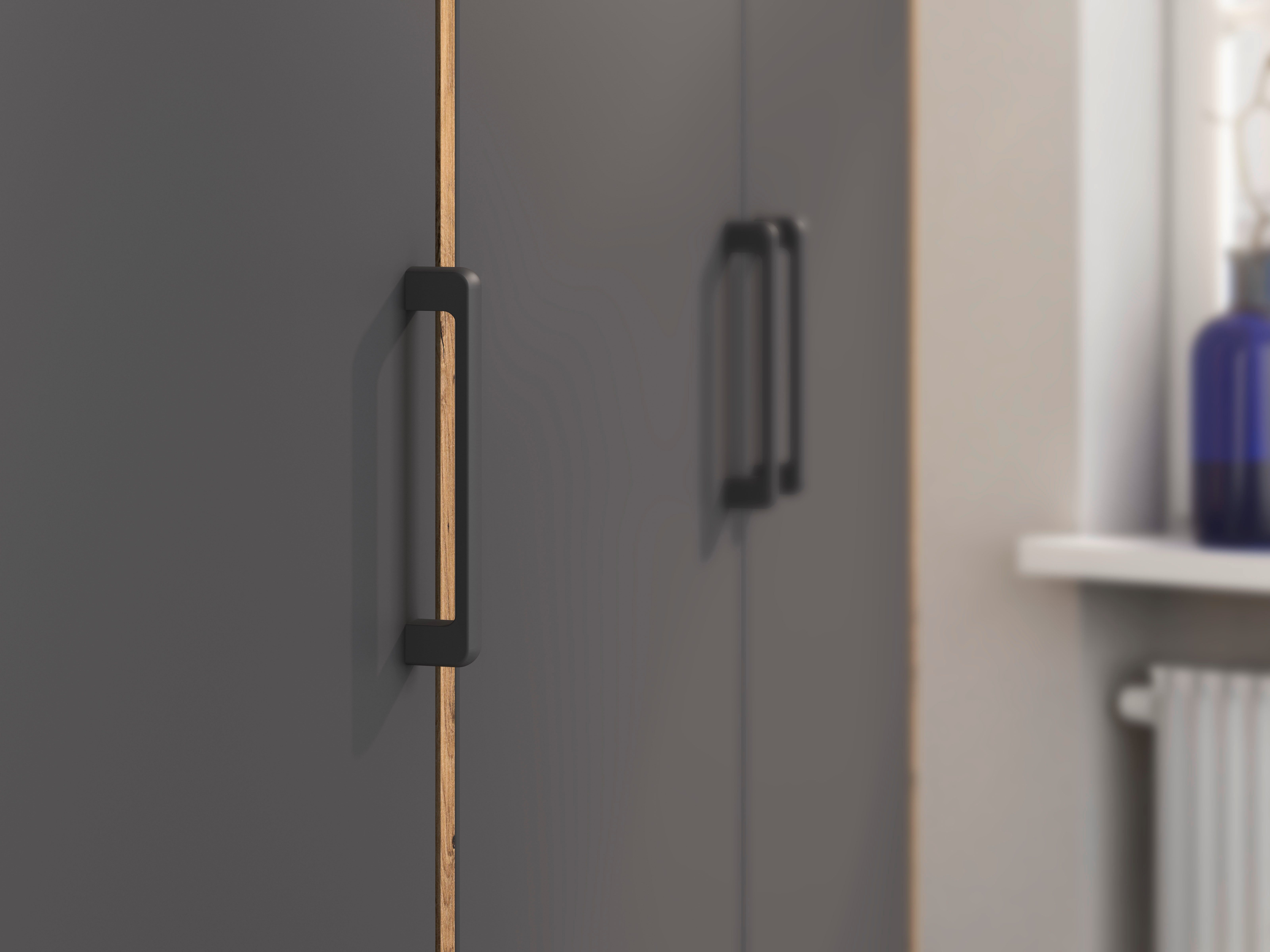 rauch Draaideurkast Kledingkast kast garderobe linnenkast VOYAGER moderne grepen in grijs metallic met buitenlades made in germany