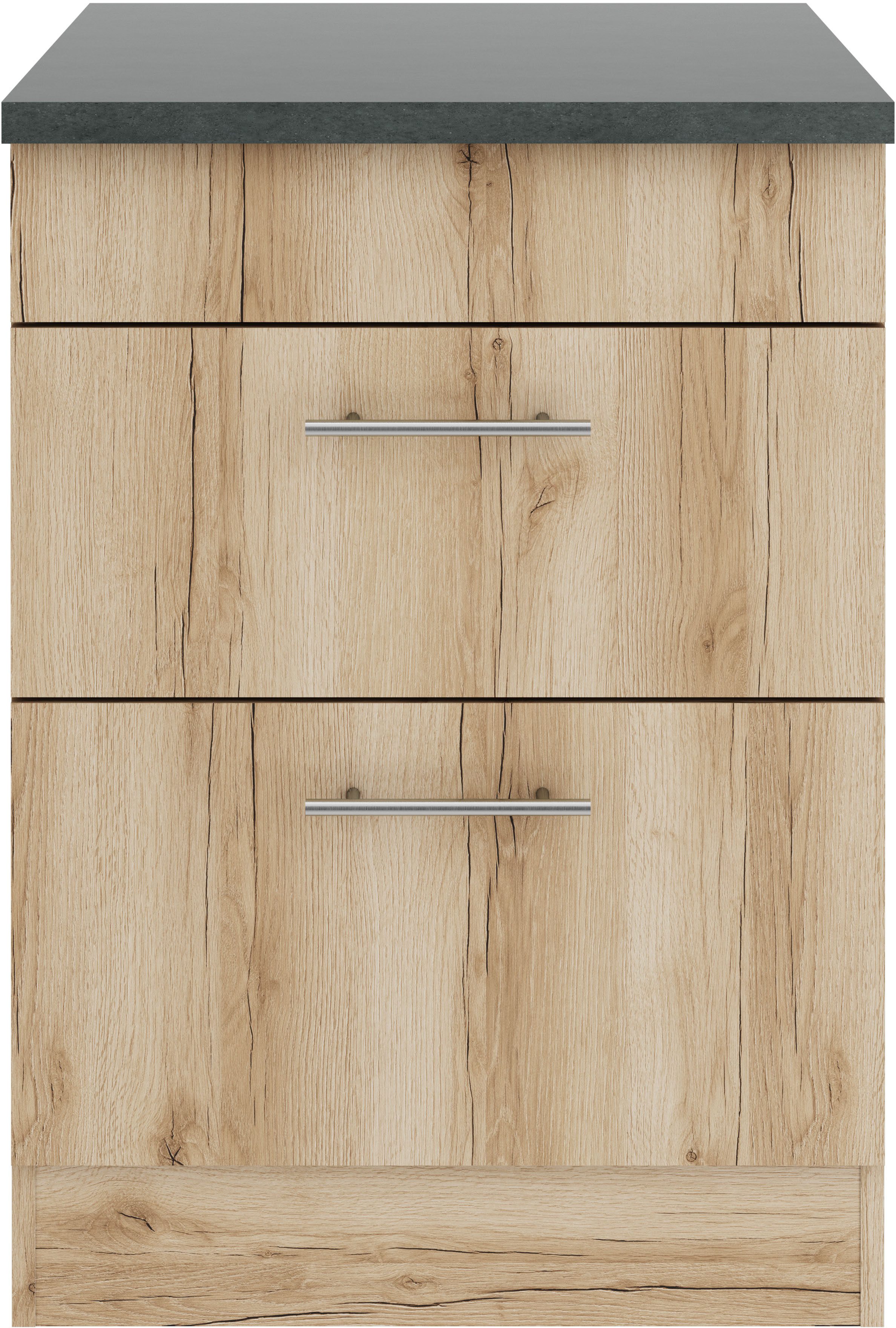 OPTIFIT Ombouwkast voor fornuis Bella Breedte 60 cm, voor kookplaten, 2 uittrekken