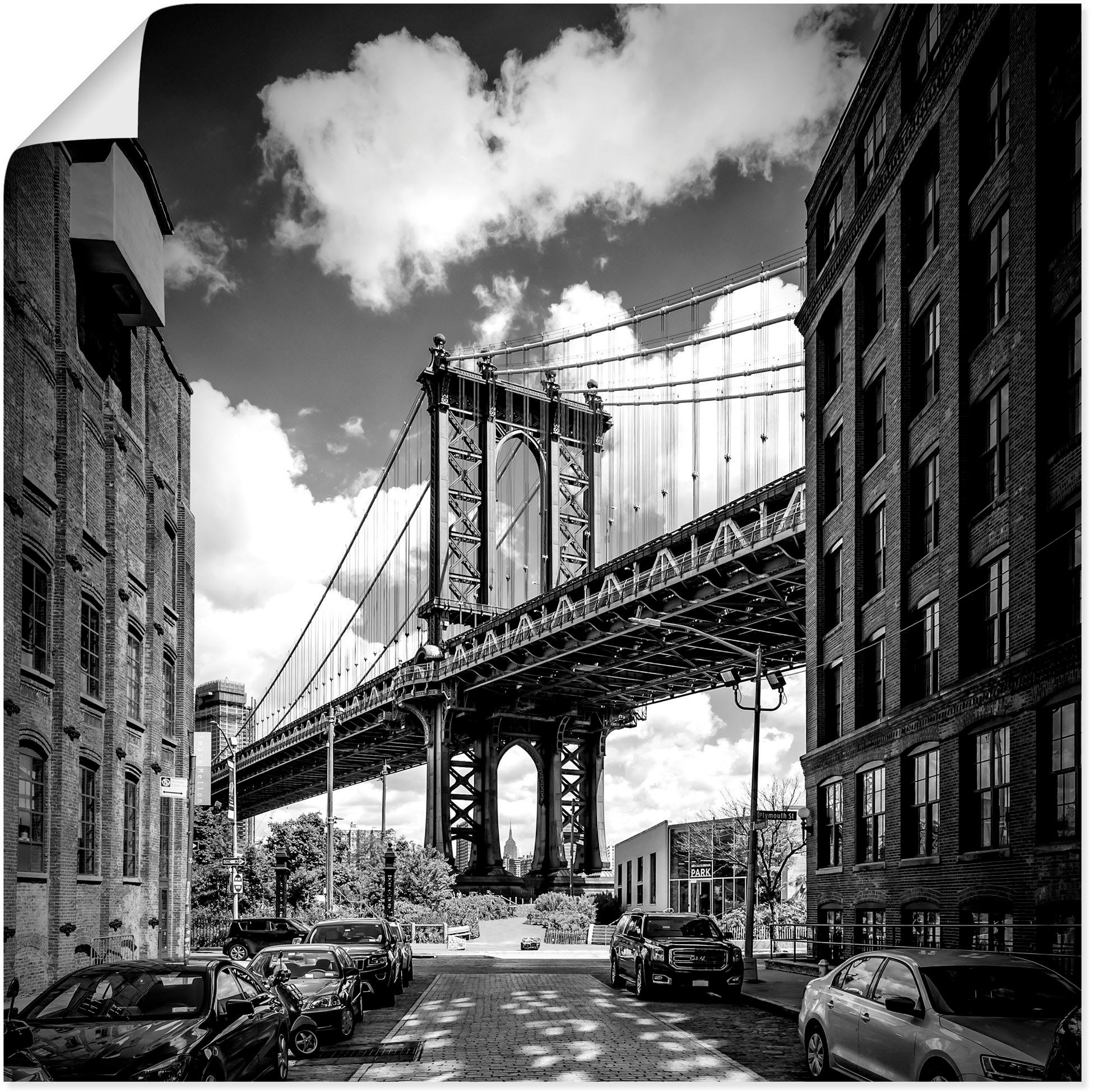 Artland Artprint New York City Manhattan Bridge in vele afmetingen & productsoorten - artprint van aluminium / artprint voor buiten, artprint op linnen, poster, muursticker / wandf
