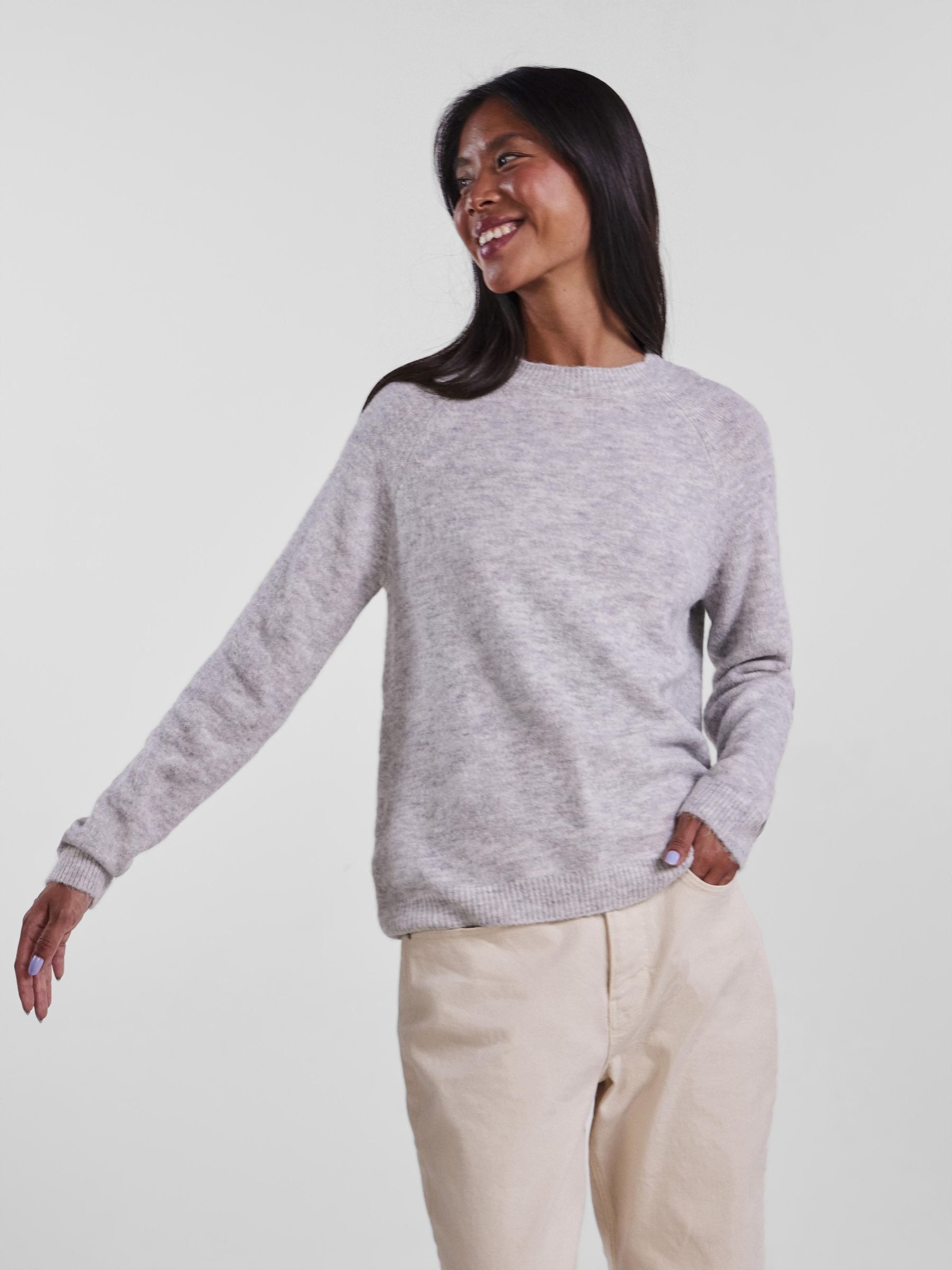 pieces Gebreide trui PCJULIANA LS O-NECK KNIT NOOS BC