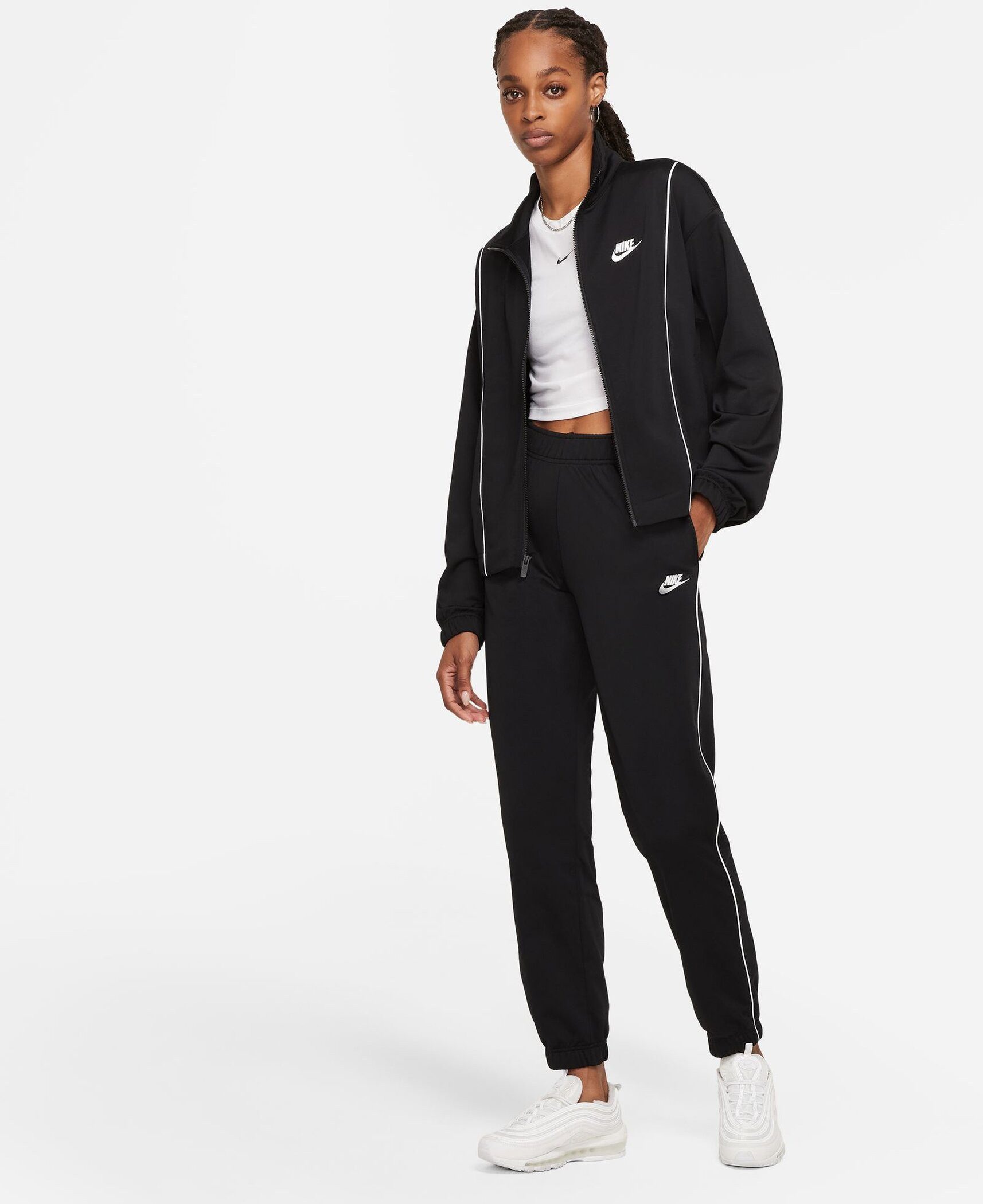 Nike Sportswear Trainingspak WoMen's Fitted Track Suit Comfortabele basic dames sportoutfit (set, 2-delig)