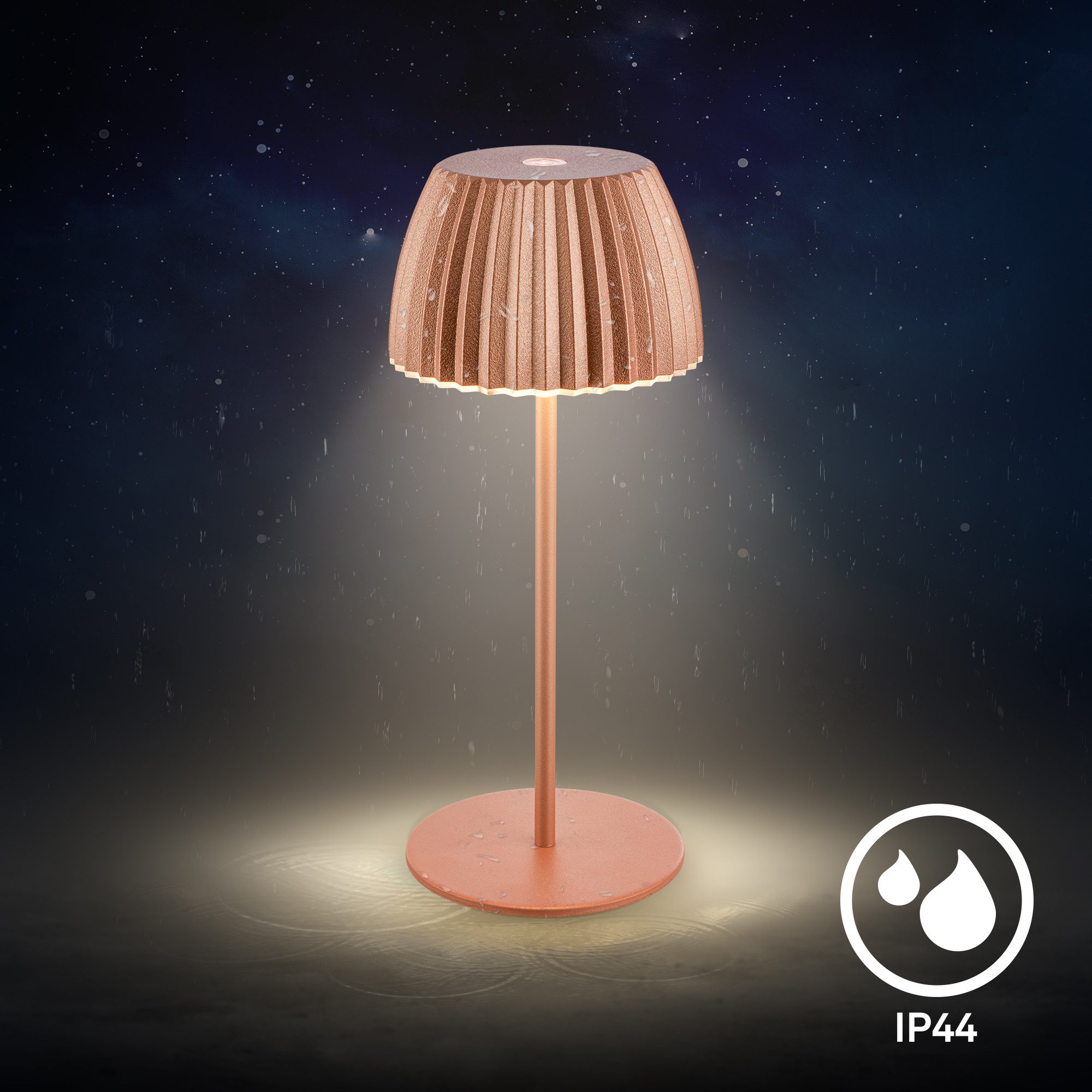 Briloner Leuchten Led-tafellamp Accu LED tafellamp, mini, koperkleurig