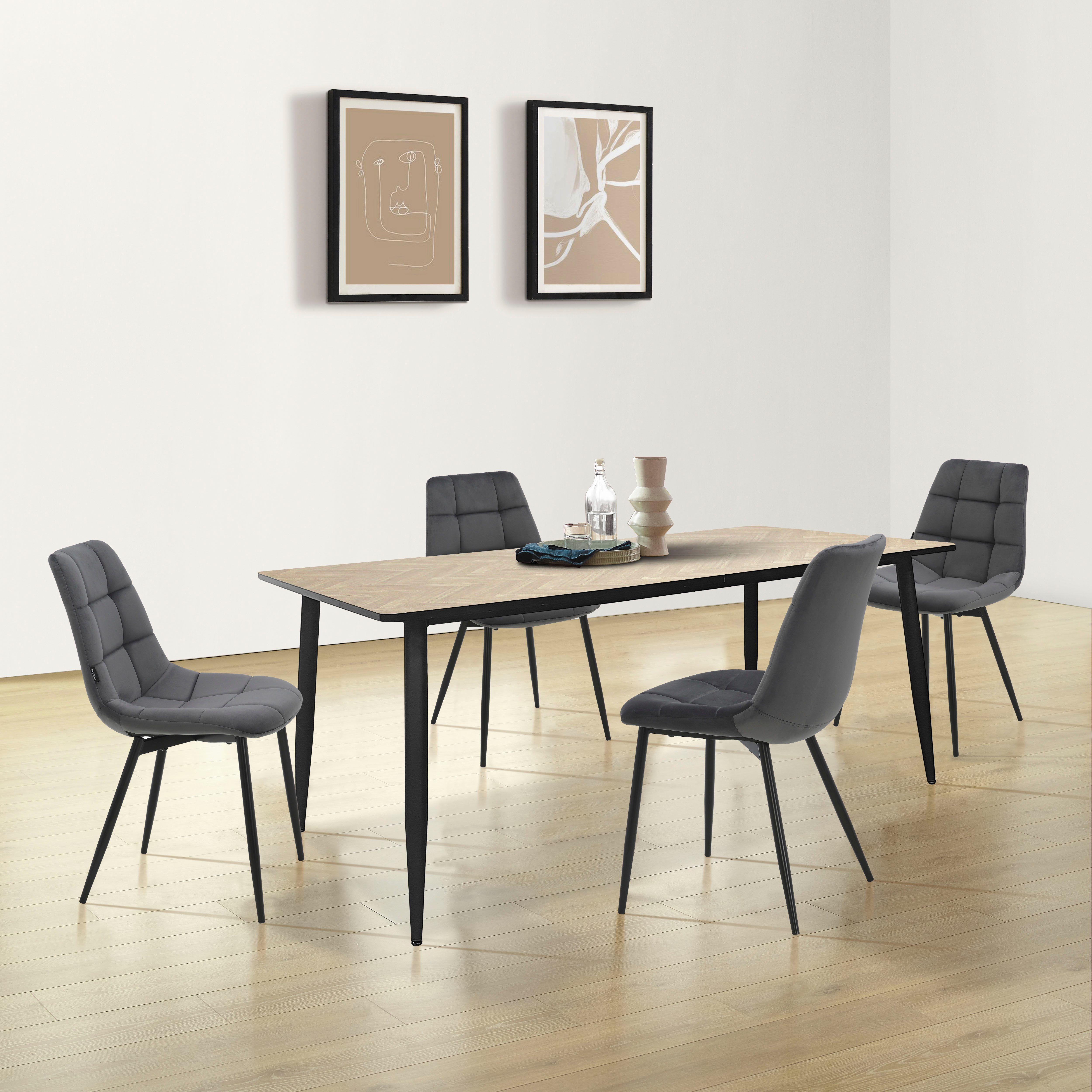 Home affaire Eettafel Arhus in trendy visgraatlook
