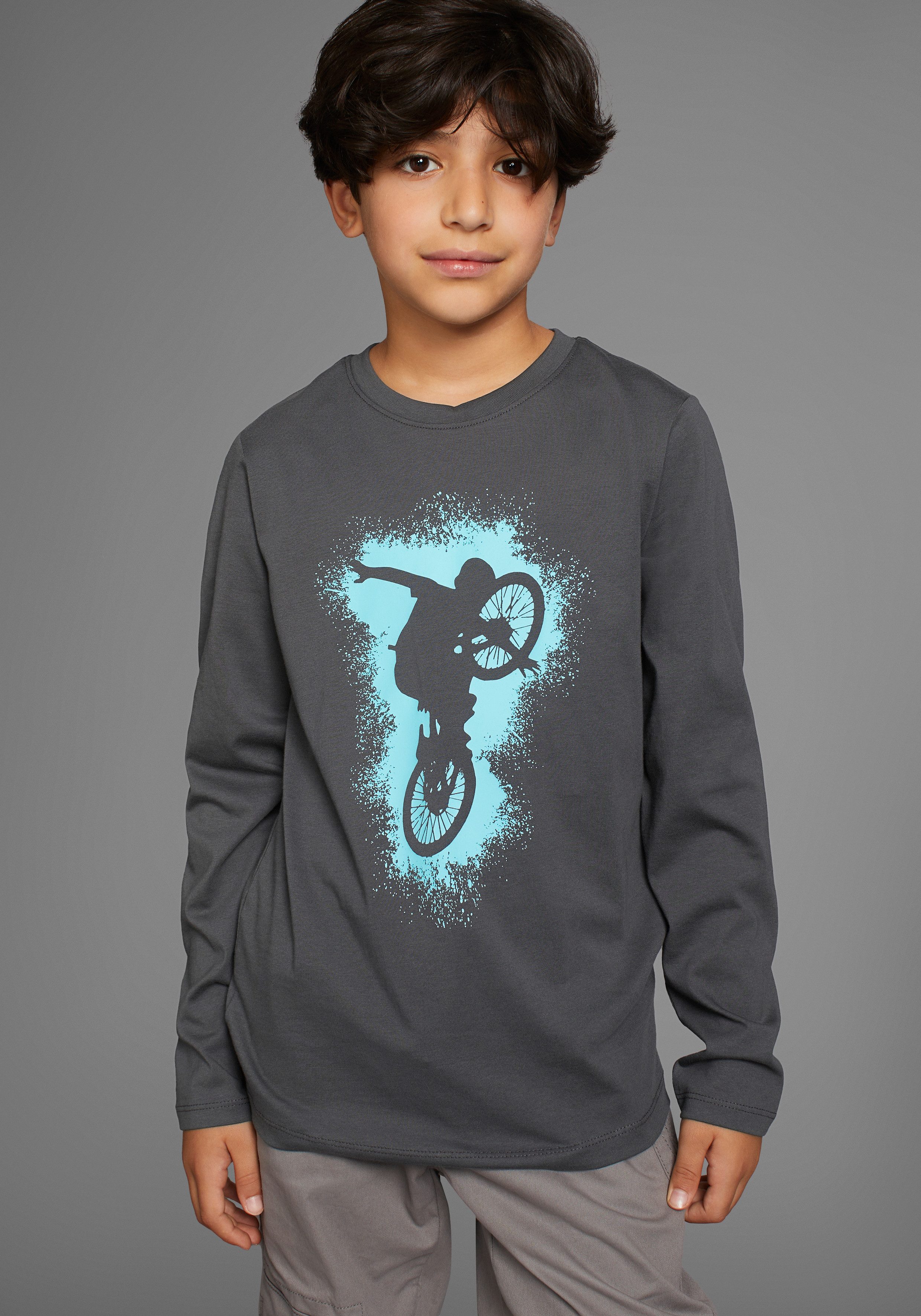 KIDSWORLD Shirt met lange mouwen BIKER casual print voor jongens