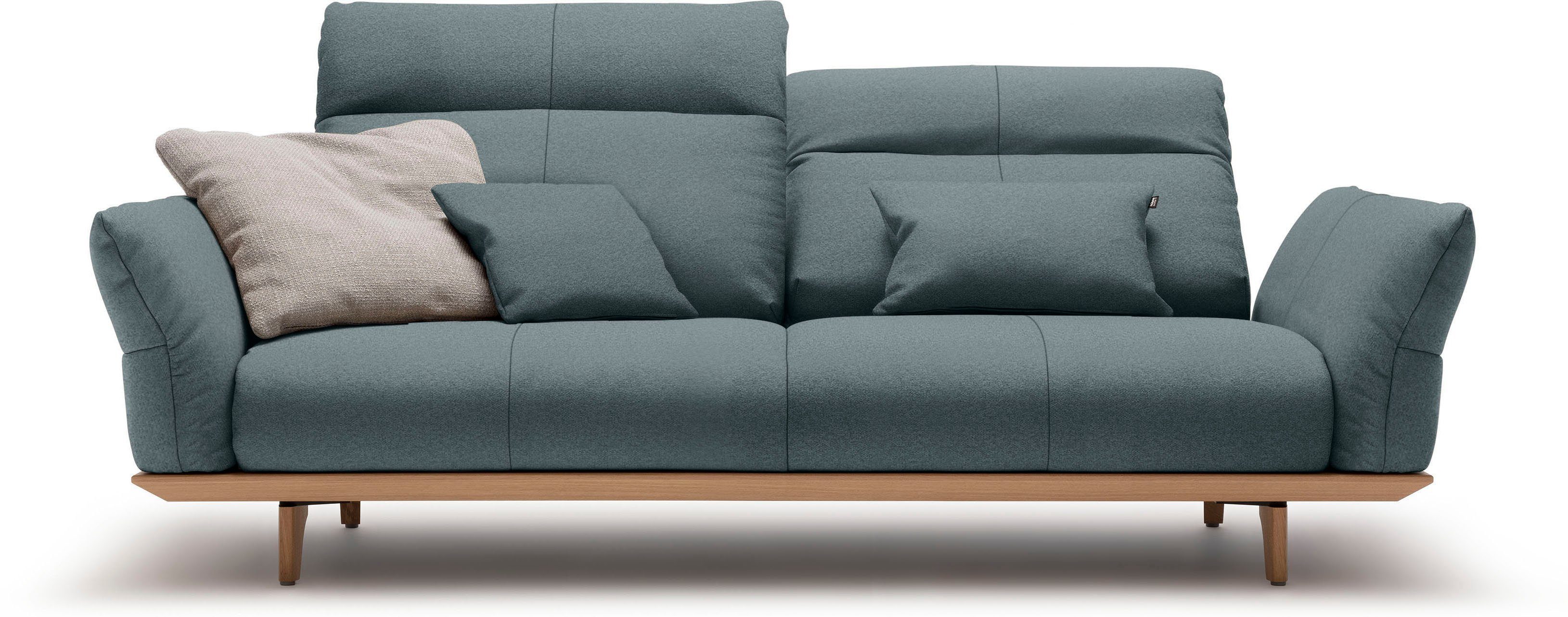 huelsta sofa 3-zitsbank hs.460 onderstel in eiken, poten in natuurlijk eiken, breedte 208 cm blauw