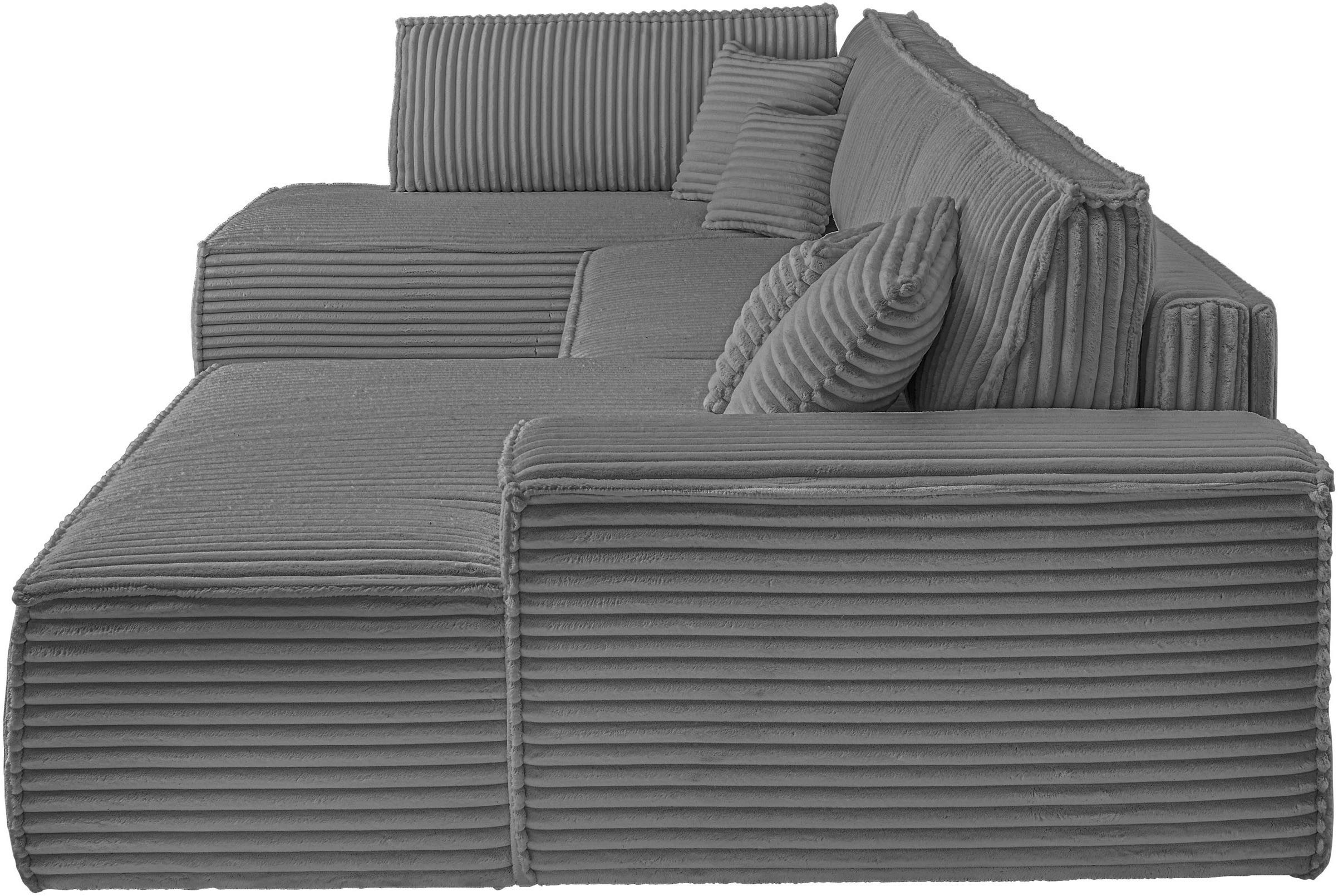 andas Zithoek FINNLEY U-model XXL 329 cm, bedbank, slaapfunctie m. bedkist