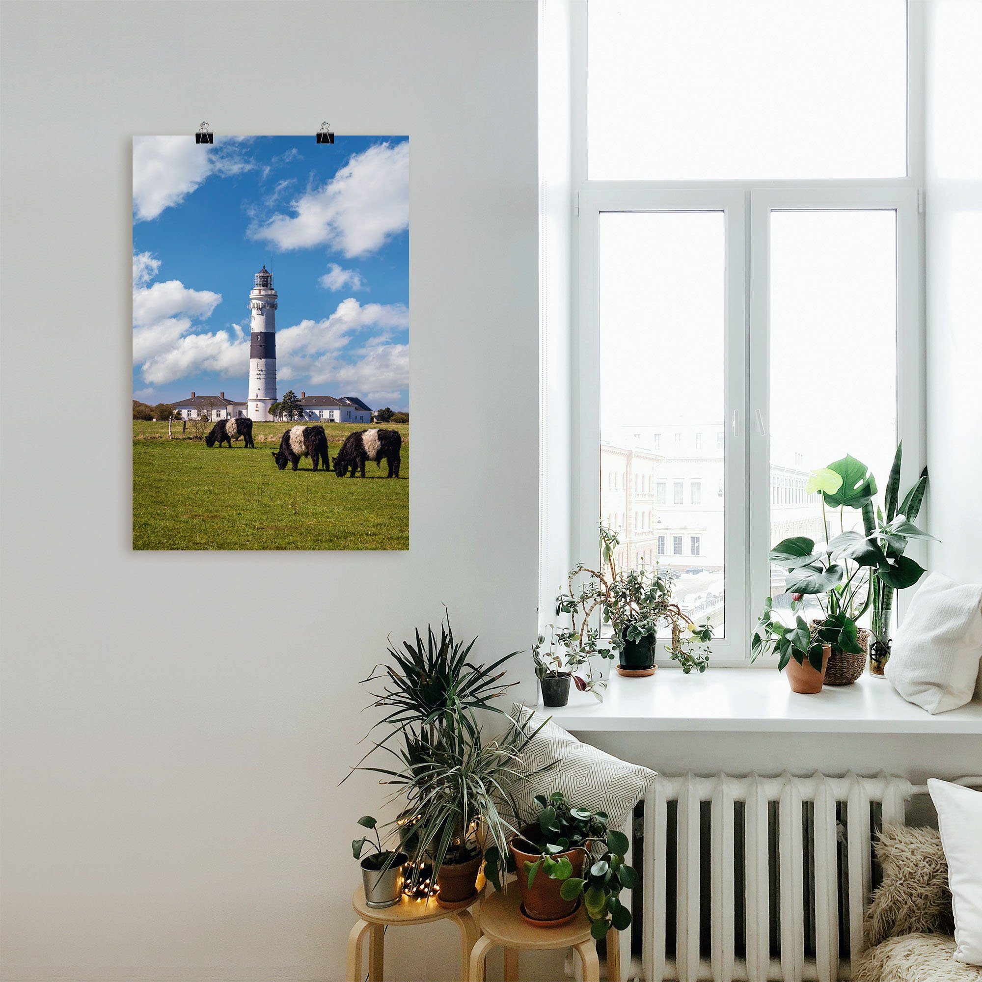 Artland Artprint Vuurtoren Langer Christian Kampen Sylt als artprint van aluminium, artprint voor buiten, poster in diverse formaten