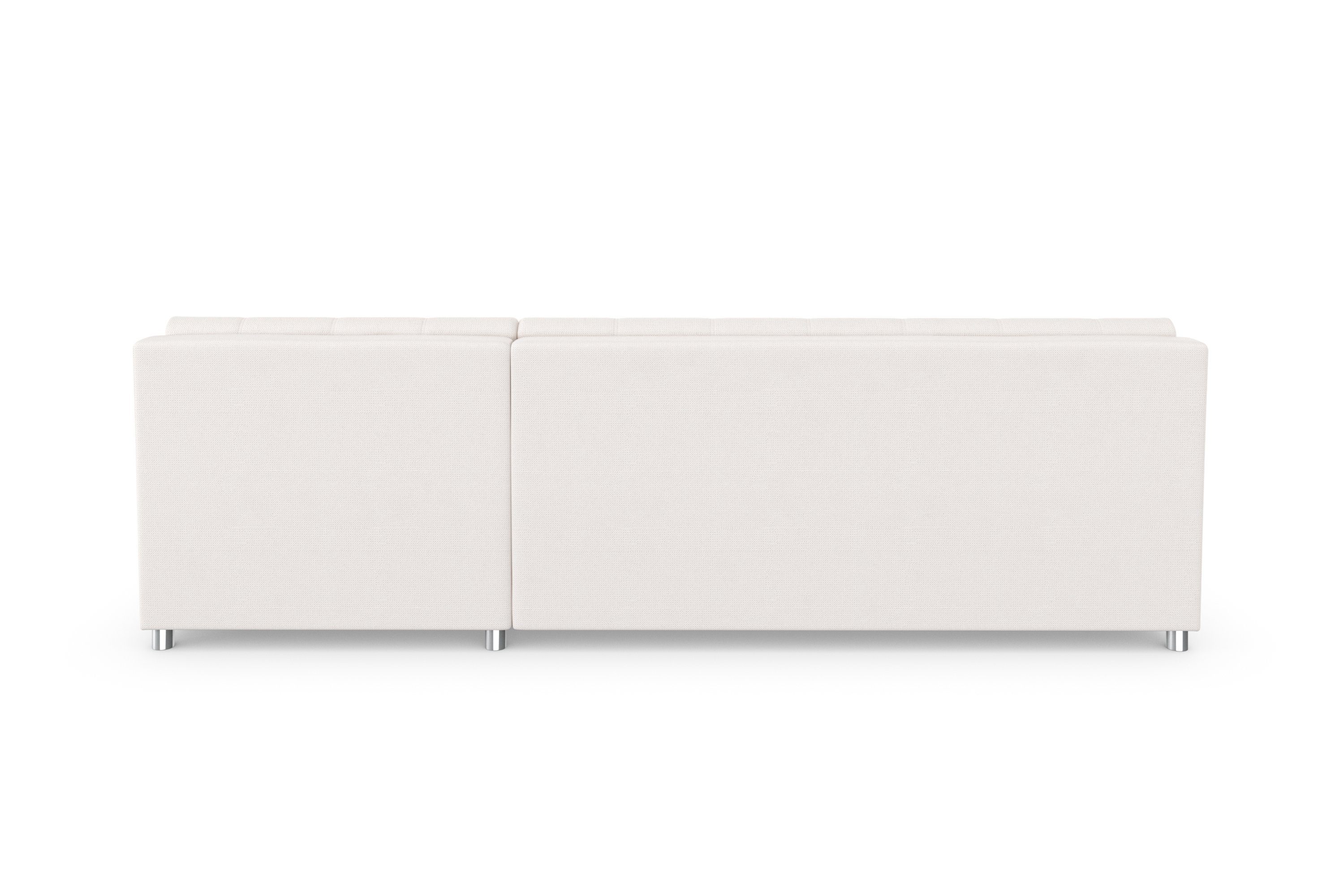 DOMO collection Hoekbank Treviso veel bekledingen, ook in cord, L-vorm, B/D/H: 267/80/83 cm optioneel met slaapbank functie, incl. sierkussens, hoogwaardig doorgestikt patroon