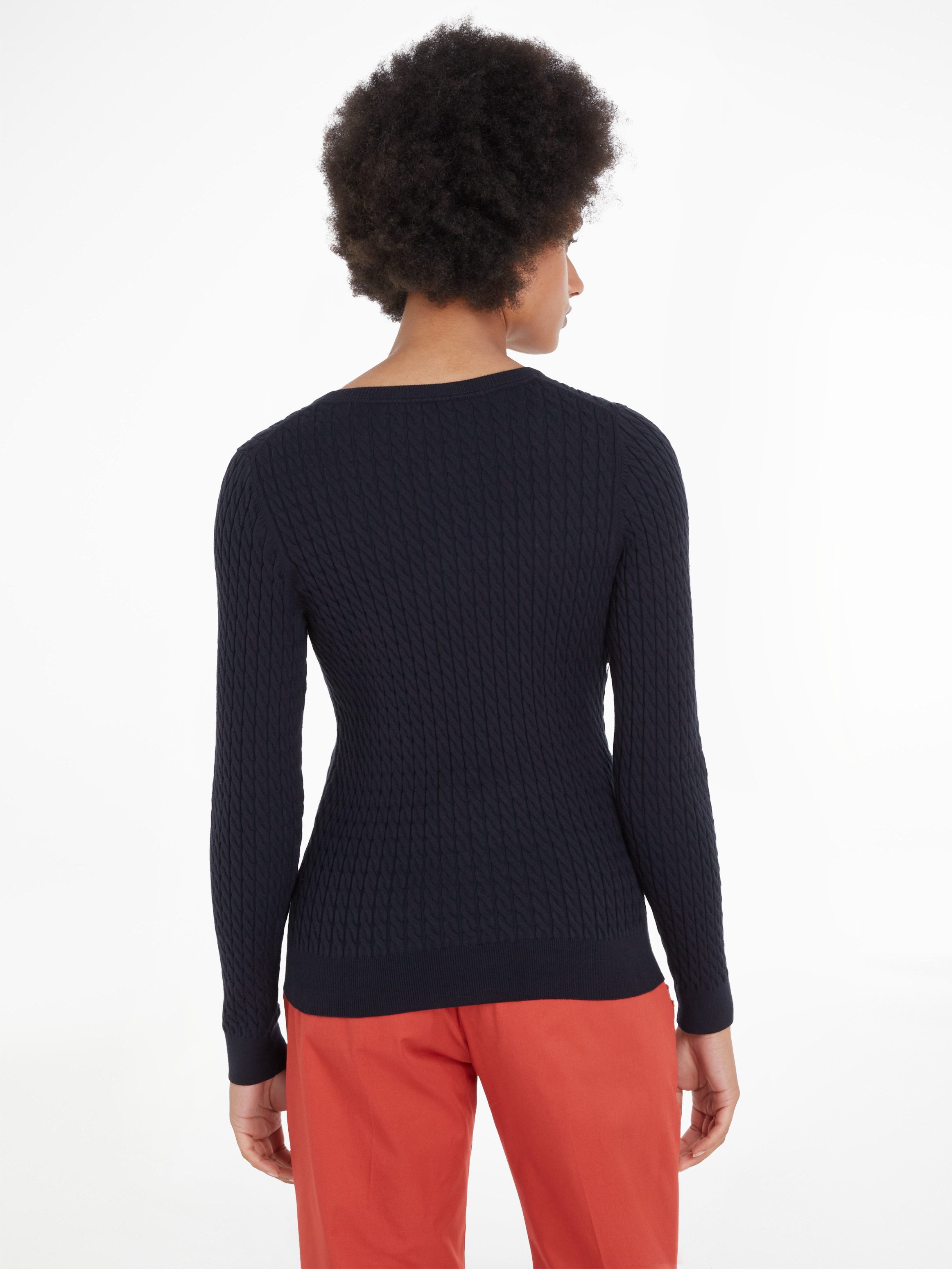 Tommy Hilfiger Gebreide trui CO CABLE V-NK SWEATER