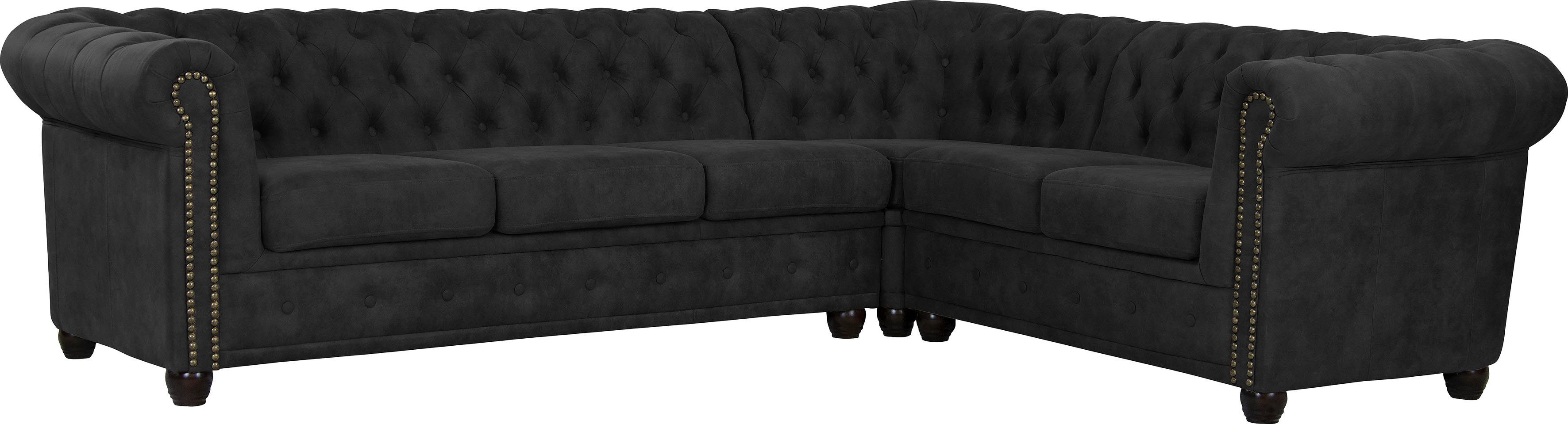 Home affaire Chesterfield-bank Rysum L-vorm Chesterfield-look, lange zijde links of rechts