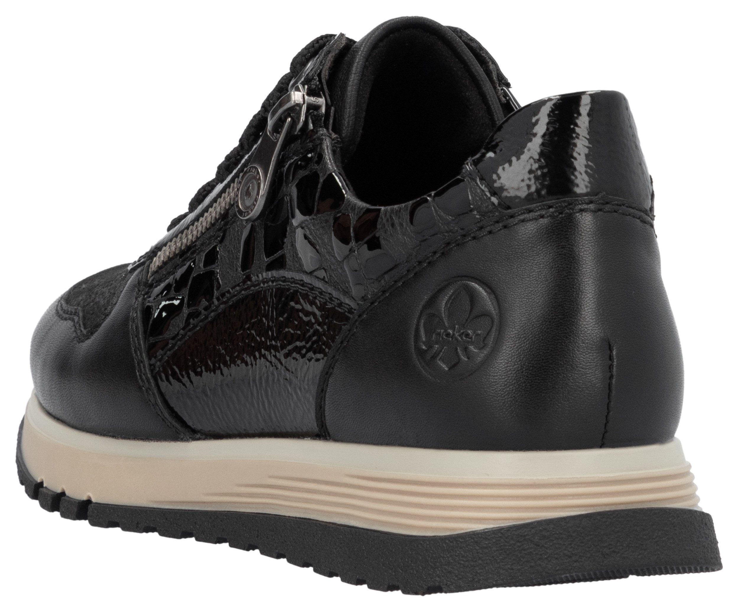 Rieker Sneakers , vrijetijdsschoen, lage schoen, veterschoen met buitenrits