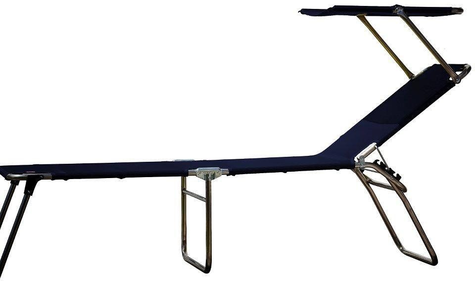 OTTO Relaxstoel Fiam amigo 40+ sun Ligbed met drie poten met zonnedak ligfauteuils blauw