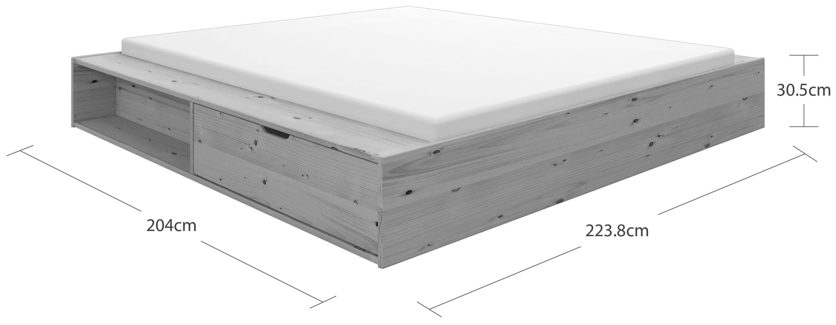 Home affaire Massief houten ledikant Erno, OTTOs keuze, BESTSELLER, opbergbank futonbed, 275KG belastbaar