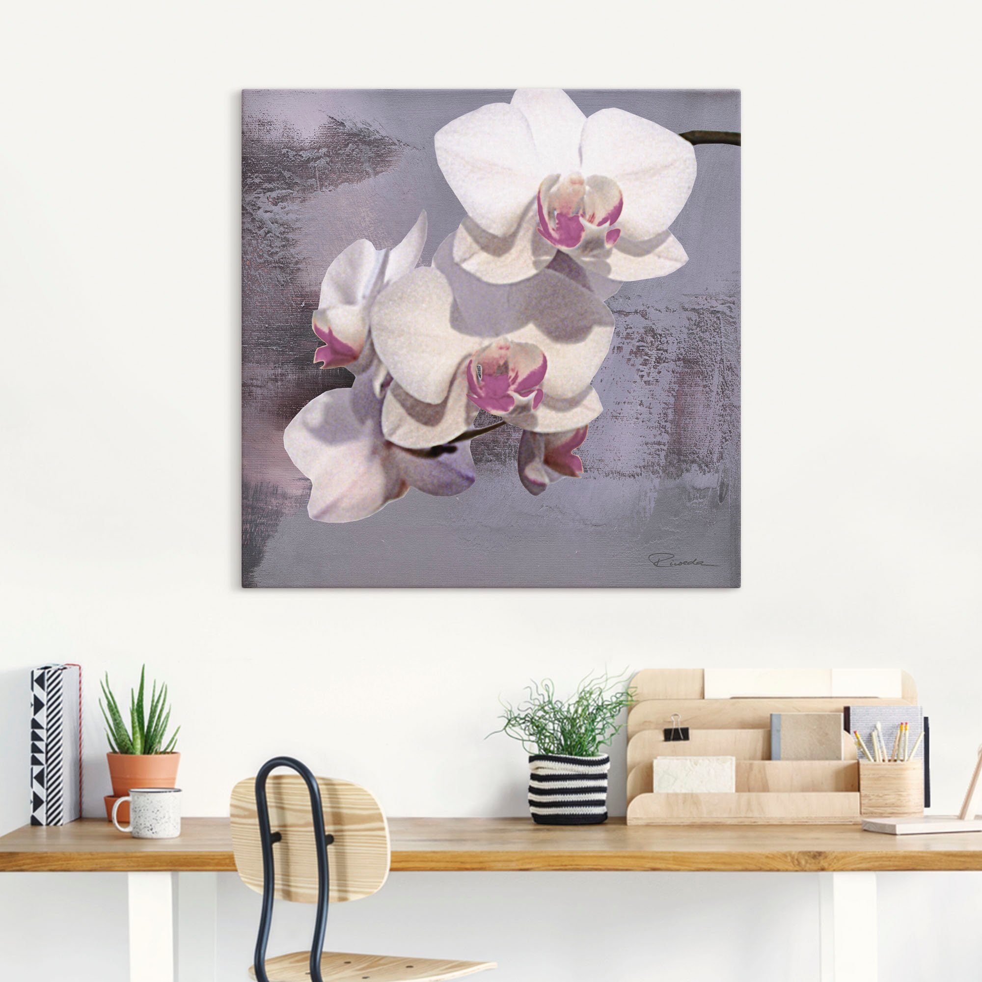 Artland Artprint op linnen Orchideeën voor violet II