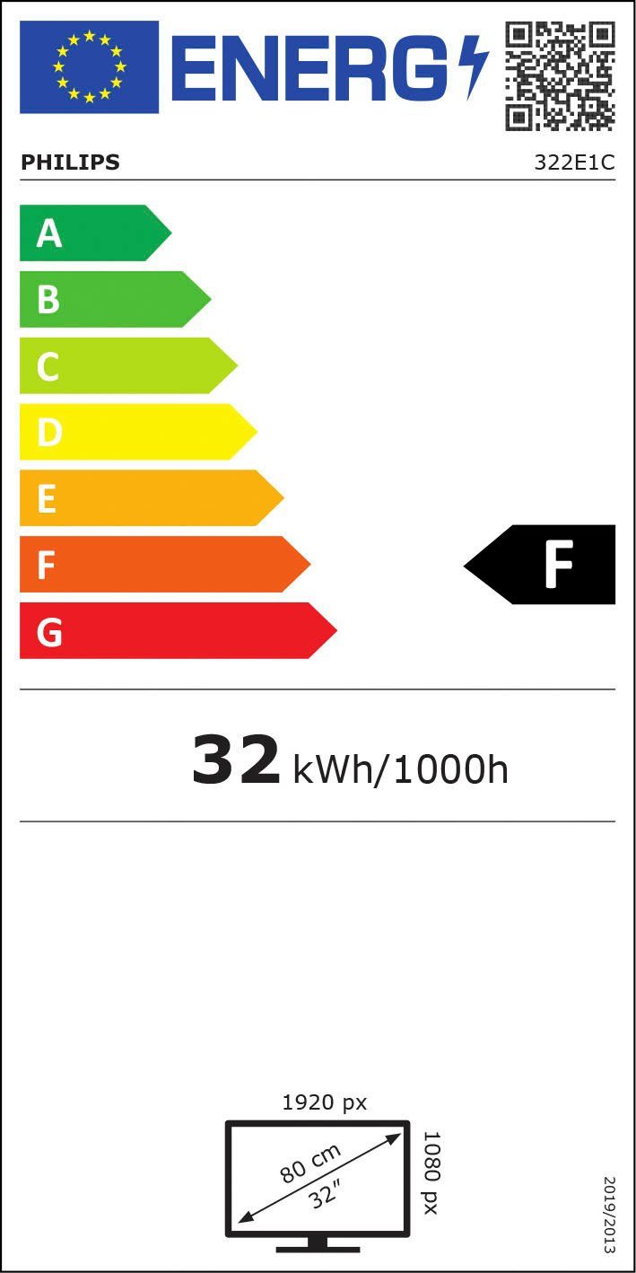 Philips Ledscherm 322E1C/00, 80 cm / 31,5", Full HD