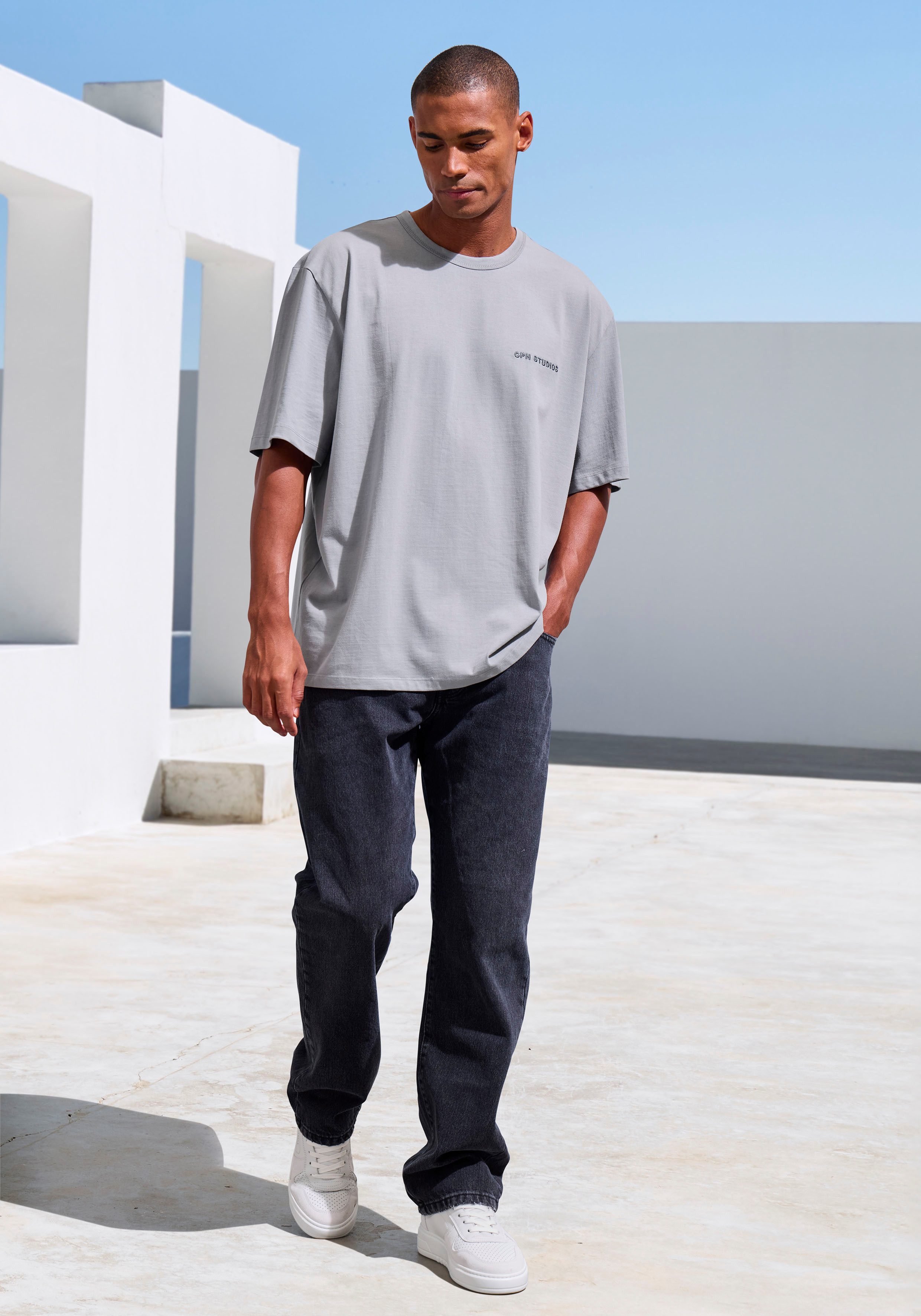 Copenhagen Studios T-shirt Met hoogwaardige logoborduring , loose-fit, oversized shirt van zware biologische katoenkwaliteit
