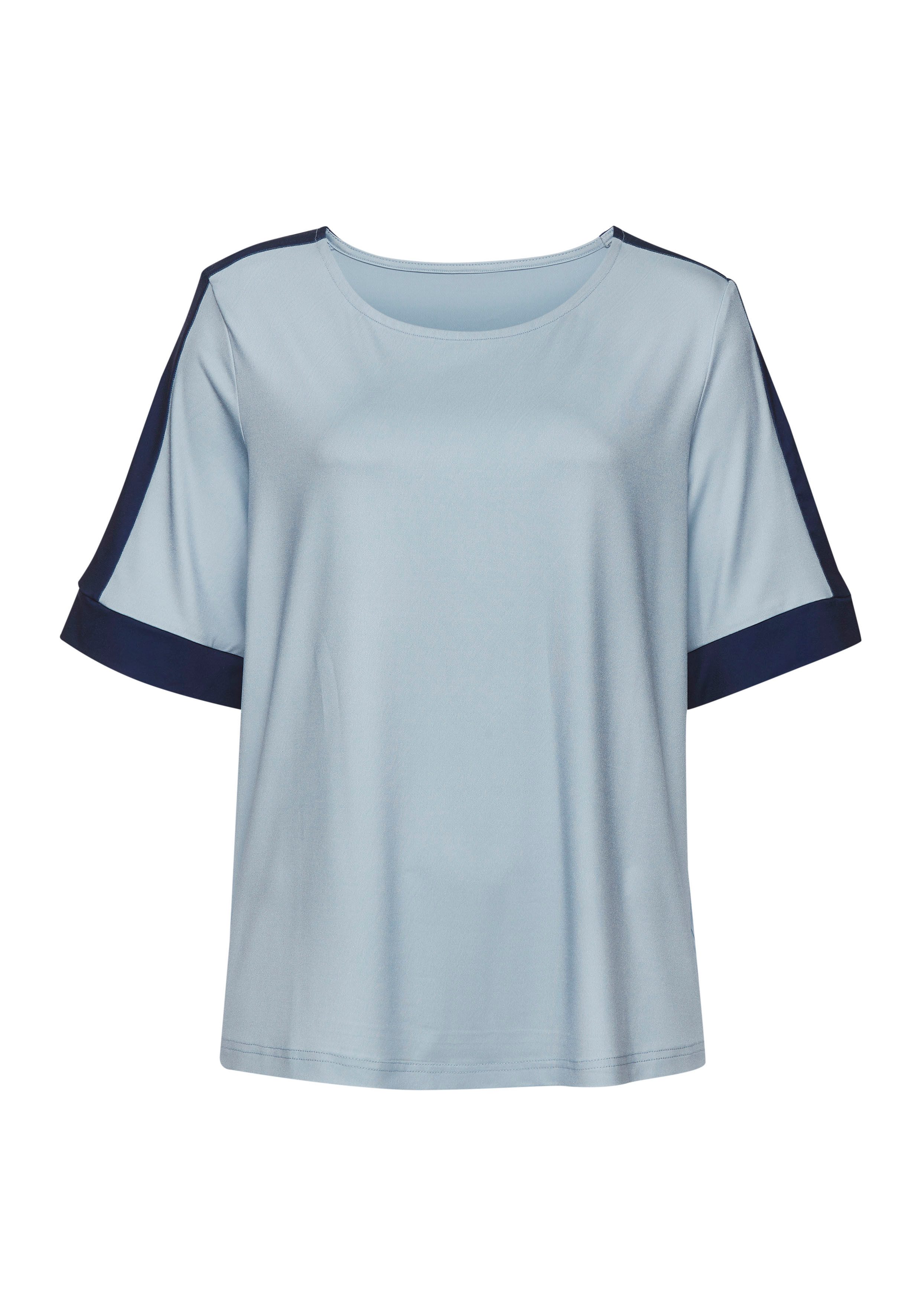 Vivance Shirt met korte mouwen met sportieve contraststrepen