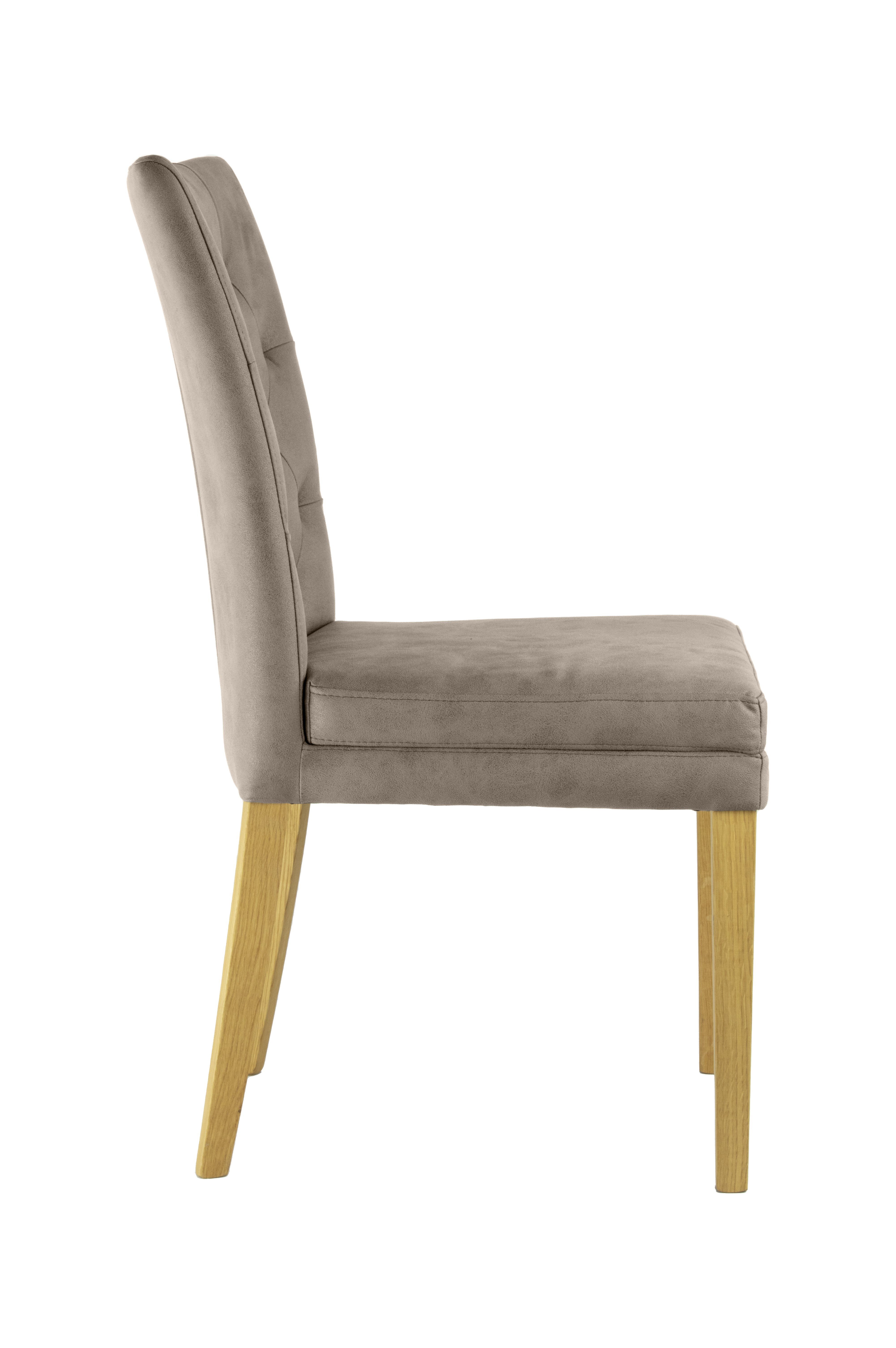 Home affaire Stoel met 4 poten Colorado prettige bekleding, frame massief hout wengé of naturel-eiken (set, 2 stuks)