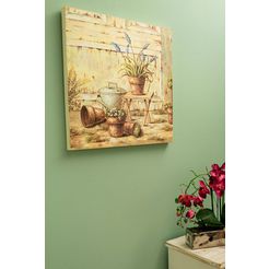myflair moebel  accessoires artprint jolin wanddecoratie, motief stilleven met bloempotten, 51x51 cm, woonkamer multicolor