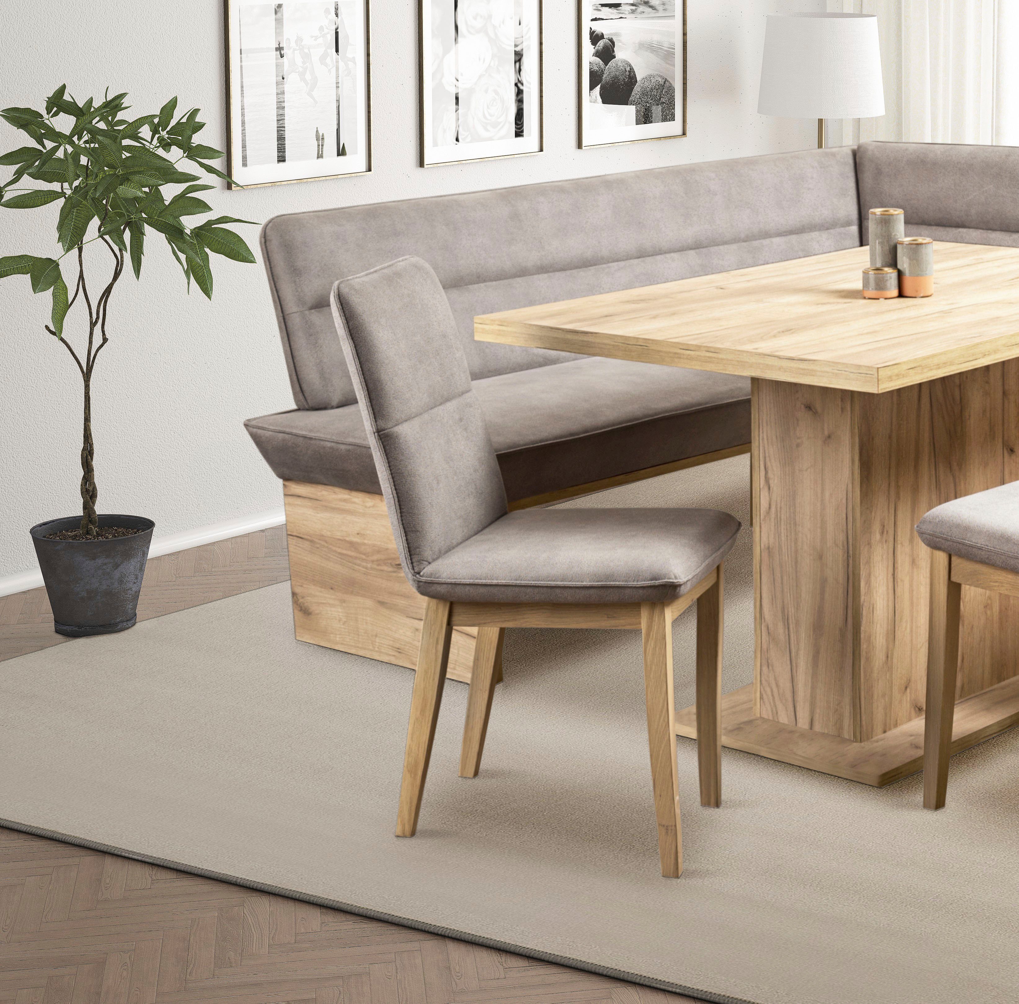 Home affaire Eethoek Beluna + Cross eethoek zitgroep hoekbank keukenbank BESTSELLER (set, 4-delig)
