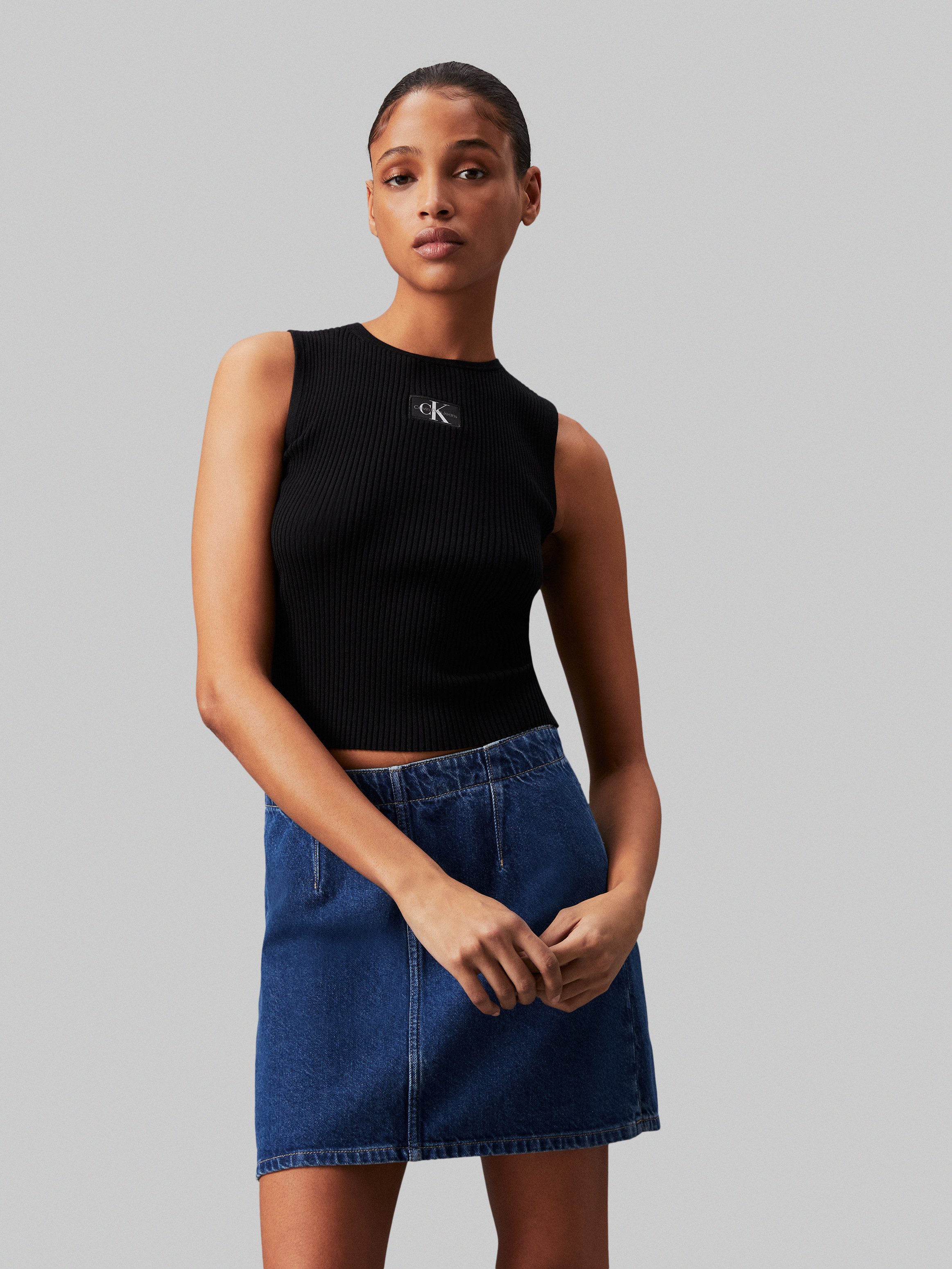 Calvin Klein Jeans Zwarte Top voor Vrouwen Black Dames