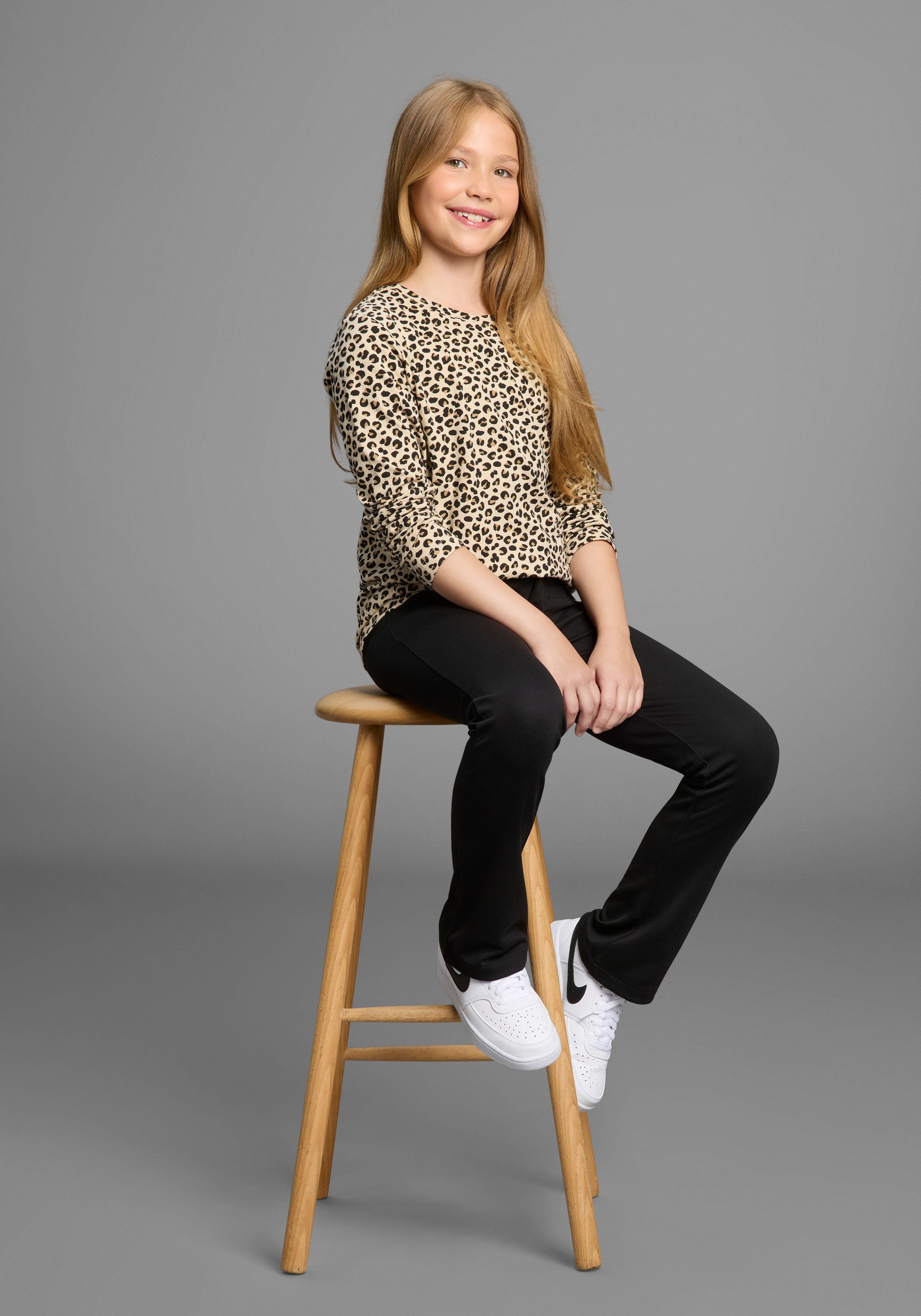 KIDSWORLD Shirt met lange mouwen Shirt in leo-look